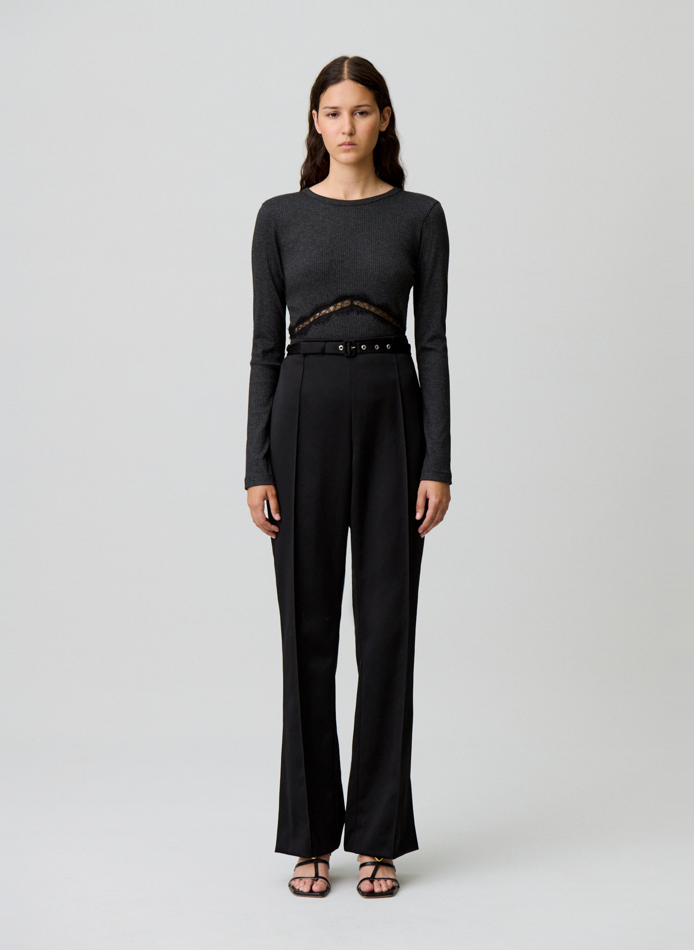 High-waisted carrot-cut trousers CLAUDIE PIERLOT Black