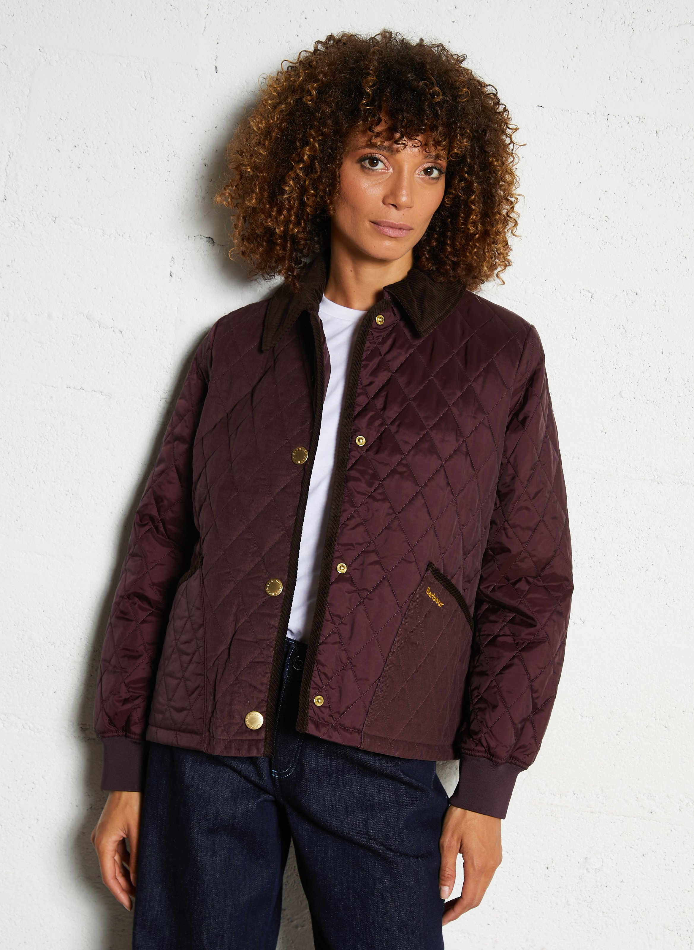 Manteau col en velours côtelé BARBOUR Violet