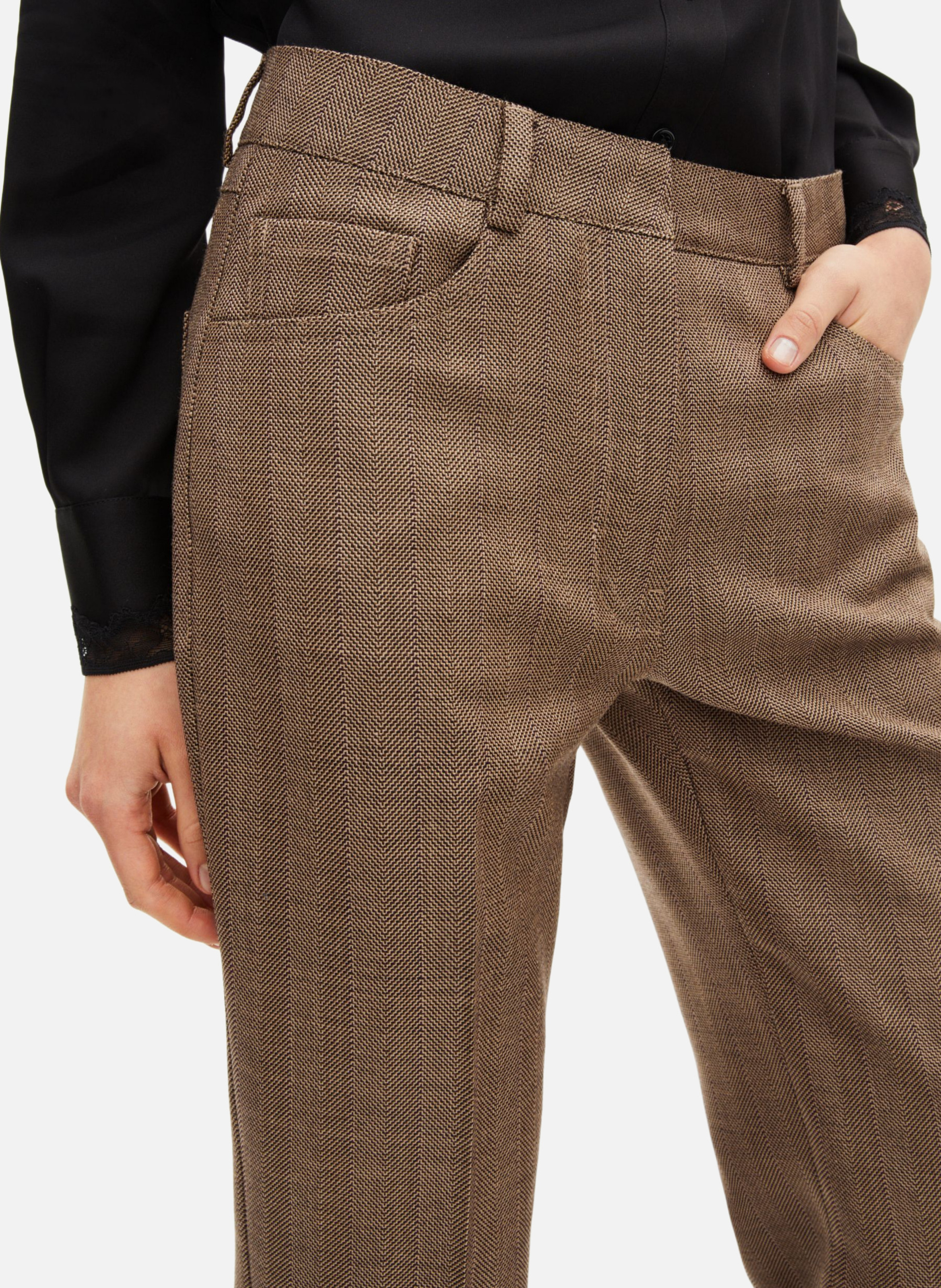 Pantalon tailleur bootcut THE KOOPLES Marron