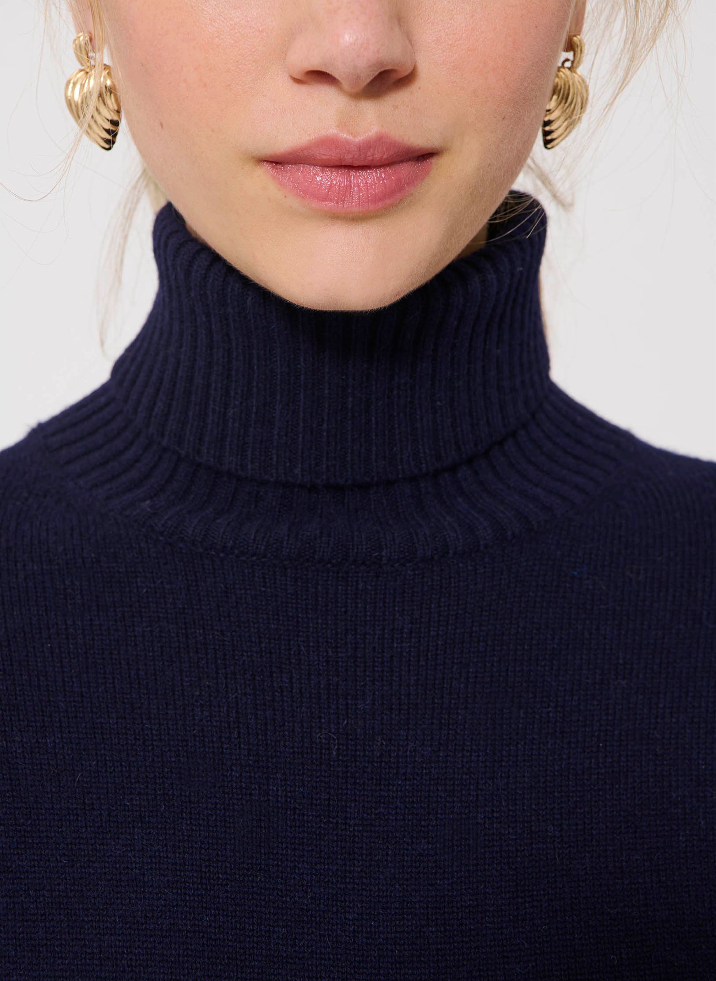 Vestito a maglia oversize con collo alto in misto lana TARA JARMON Blu