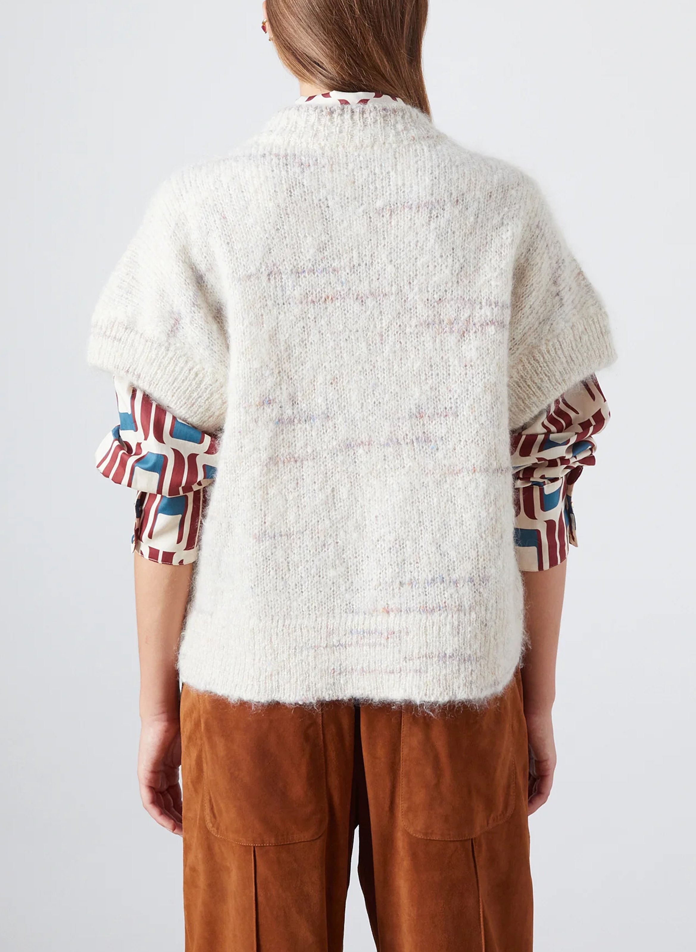 Gilet ample duveteux en laine mélangée THE LABEL EDITION Beige