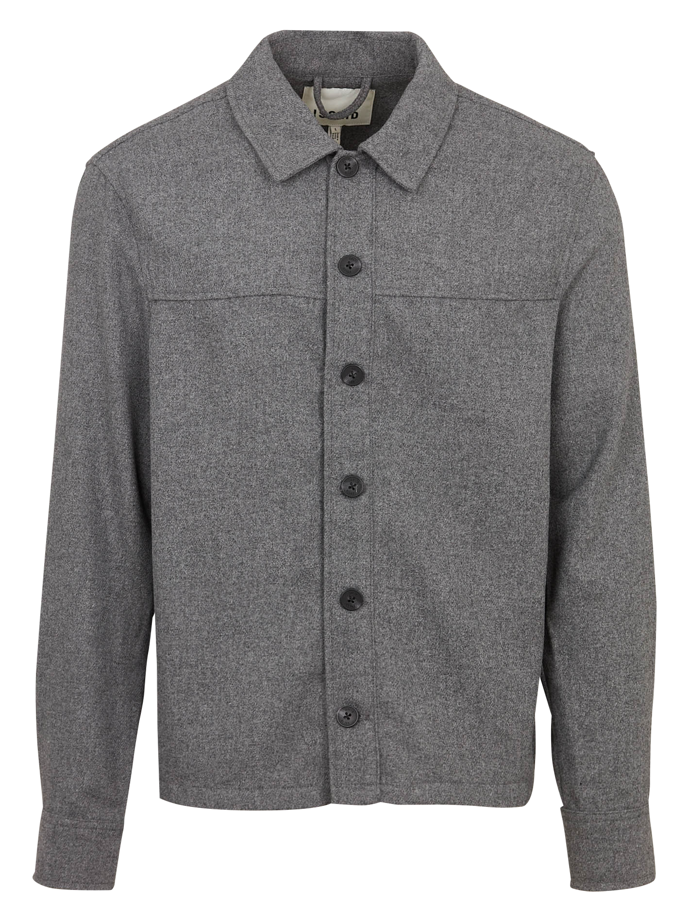 Straight classic collar wool shirt SOLID Grey