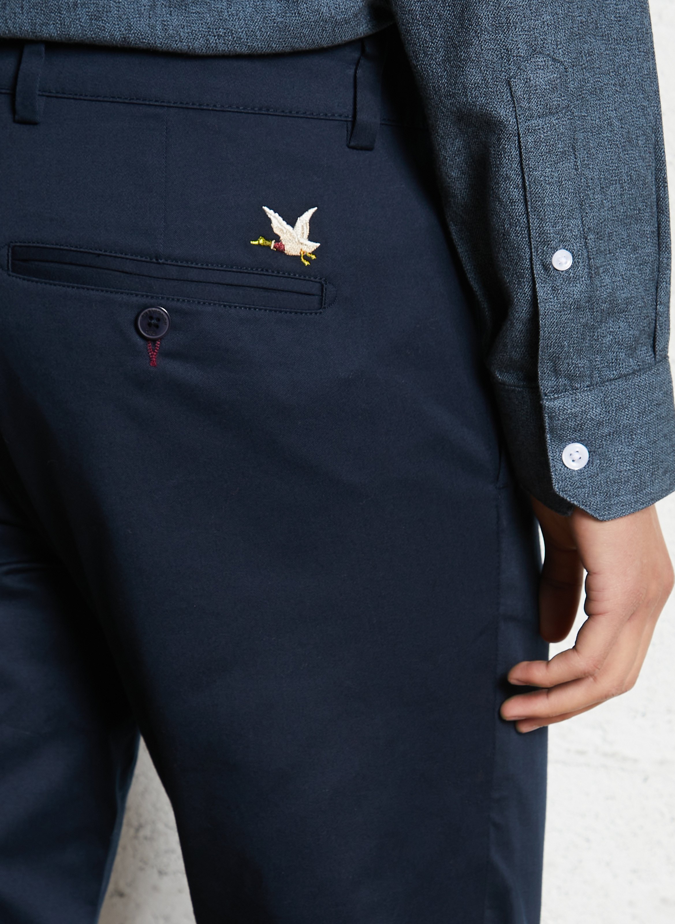 Gerade geschnittene Hose aus Bio-Baumwoll-Mix CHEVIGNON Blau