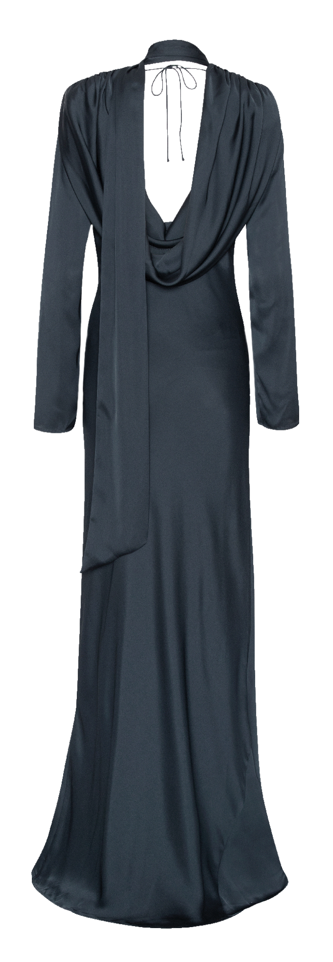 Long cowl neck maxi dress with scarf ROTATE Blue