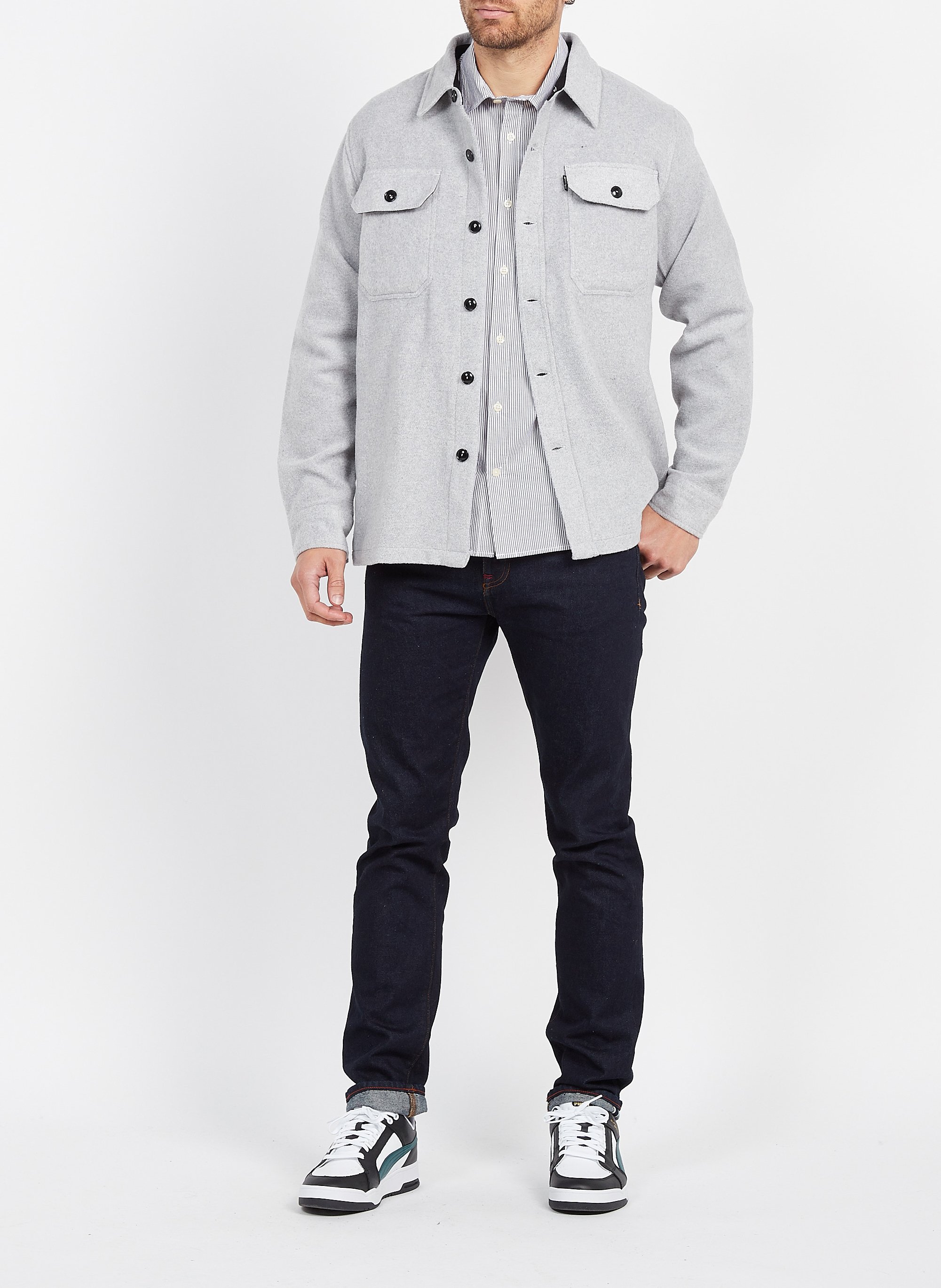 Surchemise col classique Gris