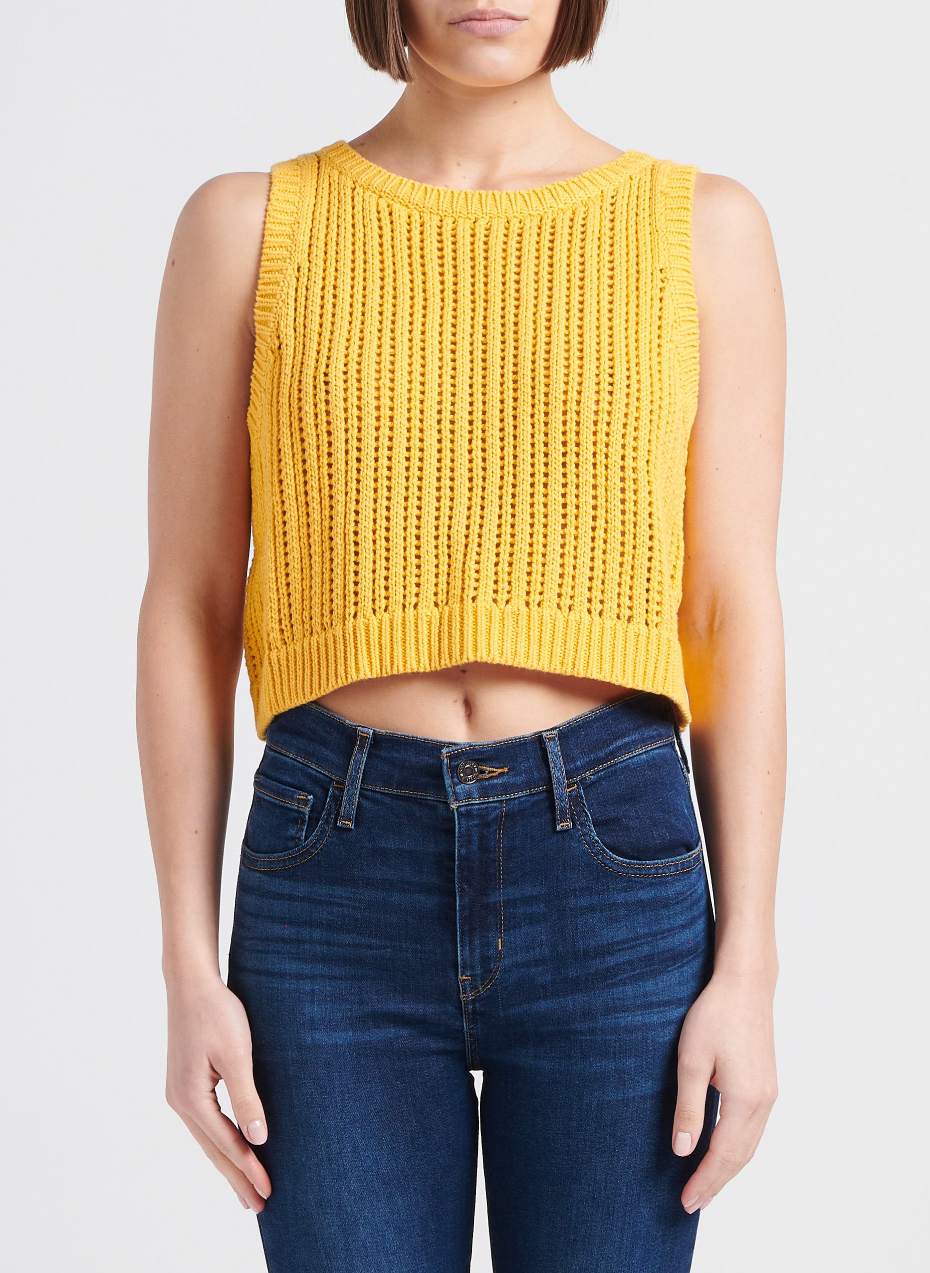 Round-neck openwork knit crop top LEVI'S