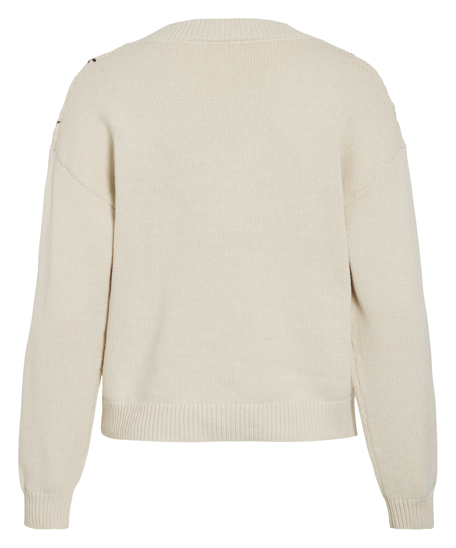 Pull col V en maille tressée VILA Beige