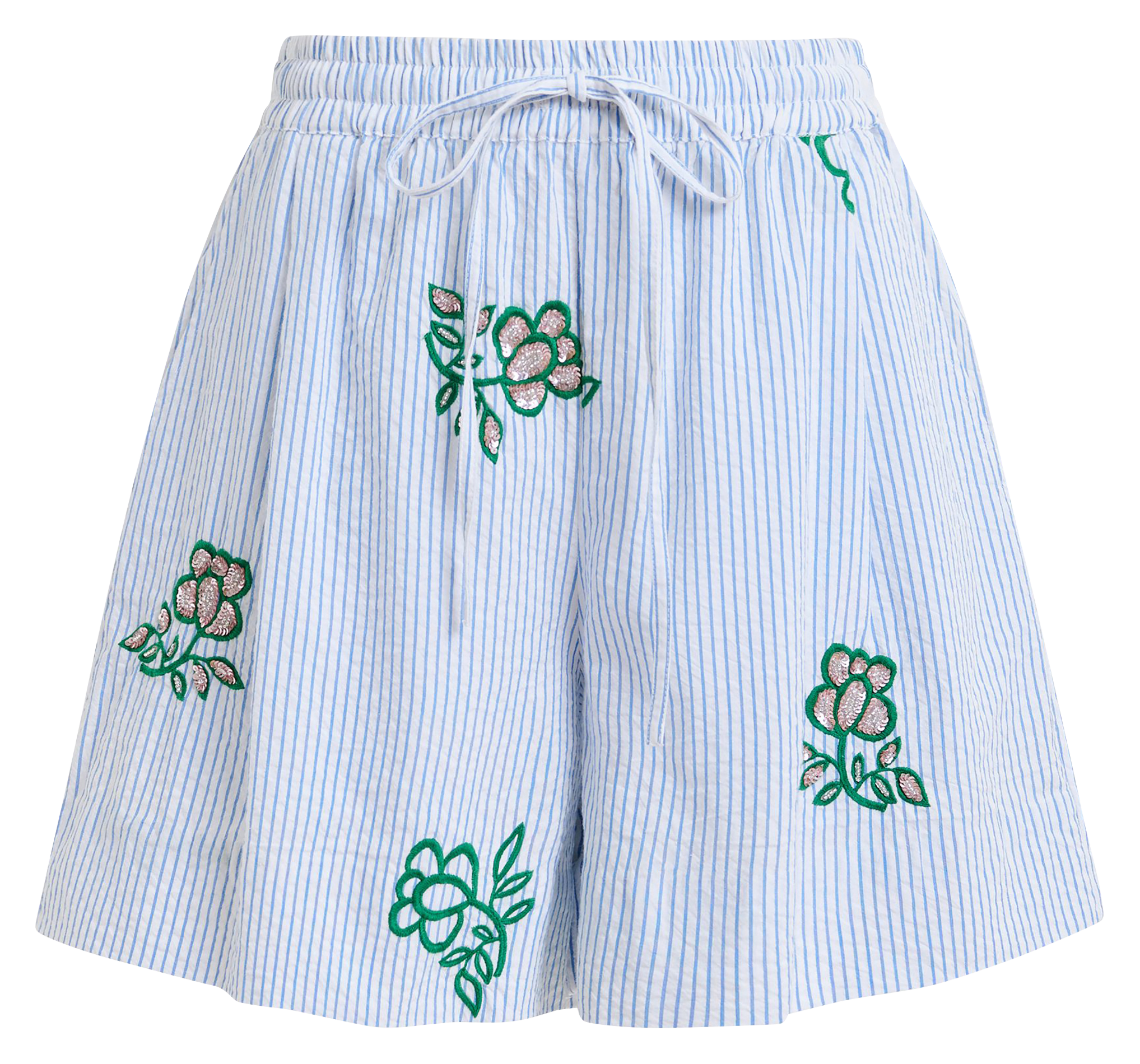 <p>Short with fine stripes and embroideries</p> ESSENTIEL ANTWERP White