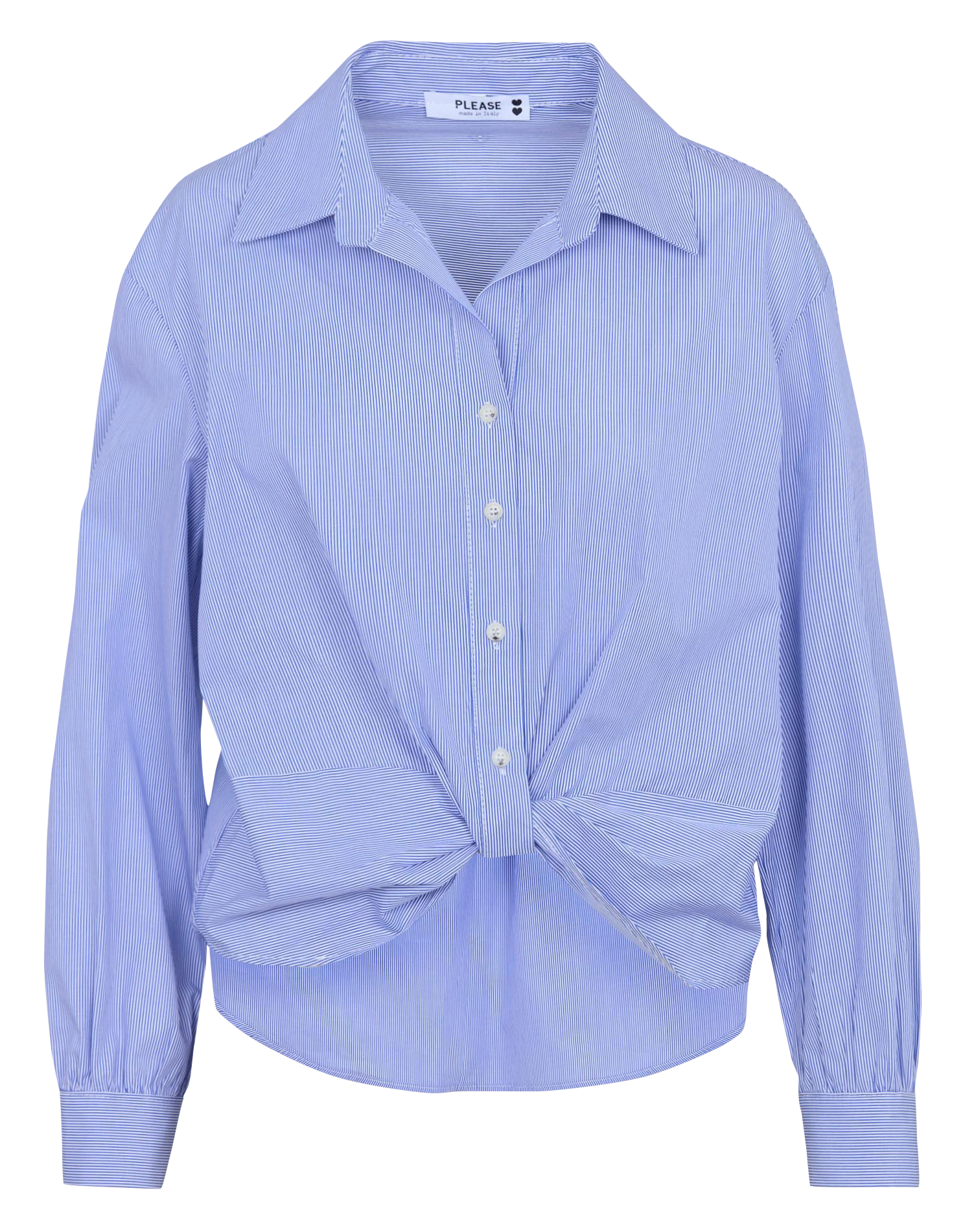 Chemsie col classique en coton  PLEASE Blanc