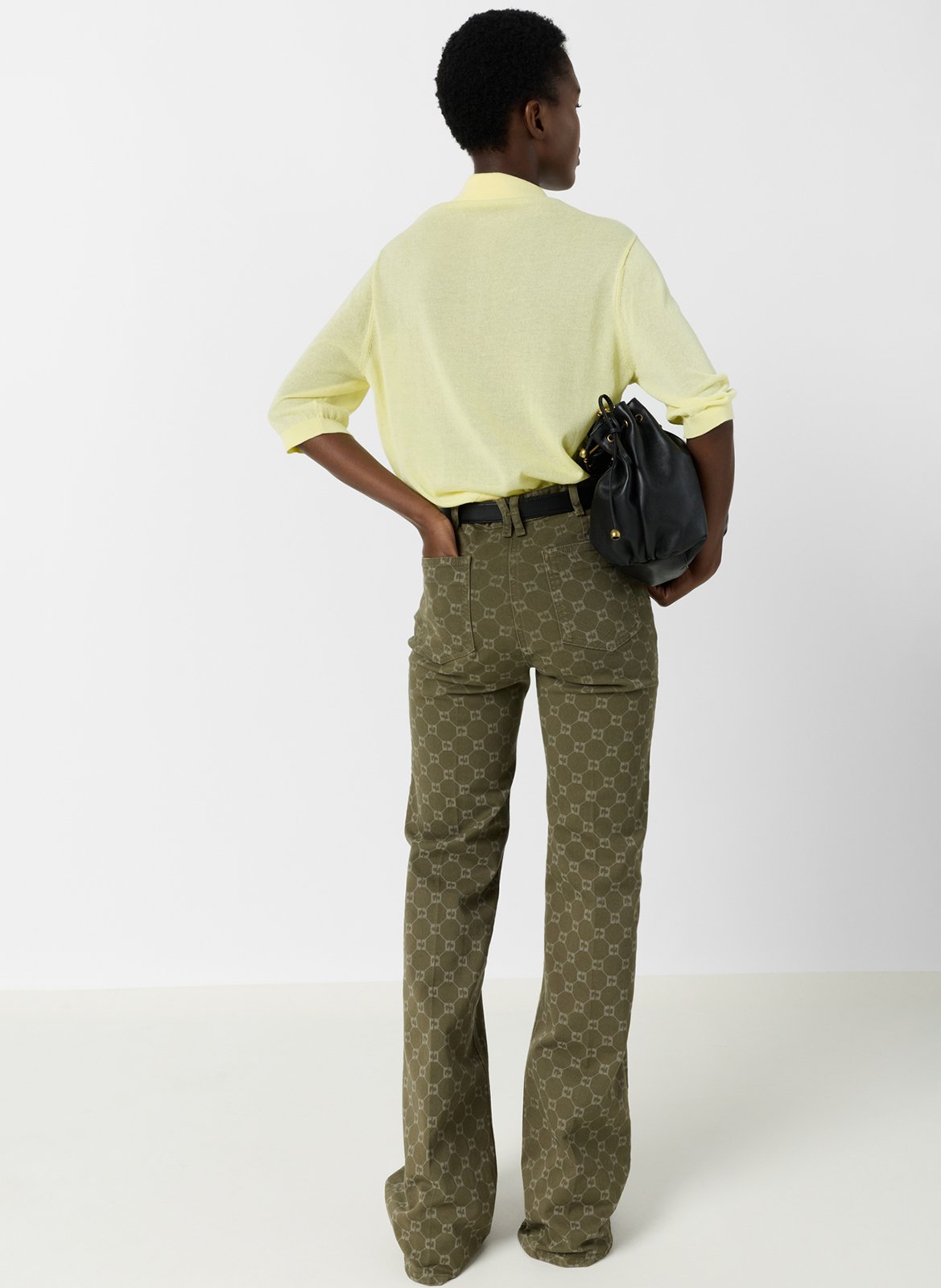 Short-sleeved straight knit polo in plain color GERARD DAREL Yellow