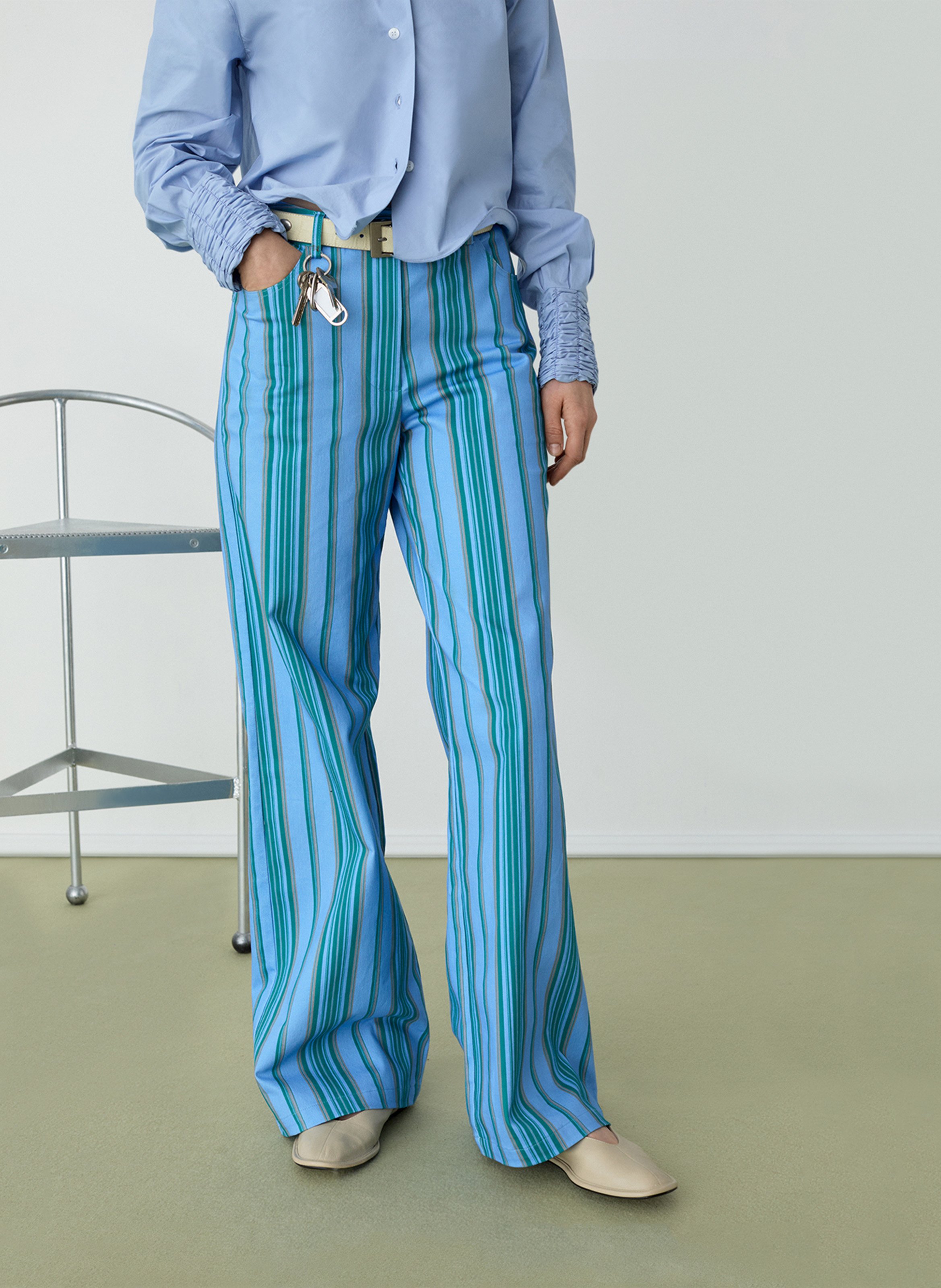 Straight striped cotton pants LAAGAM