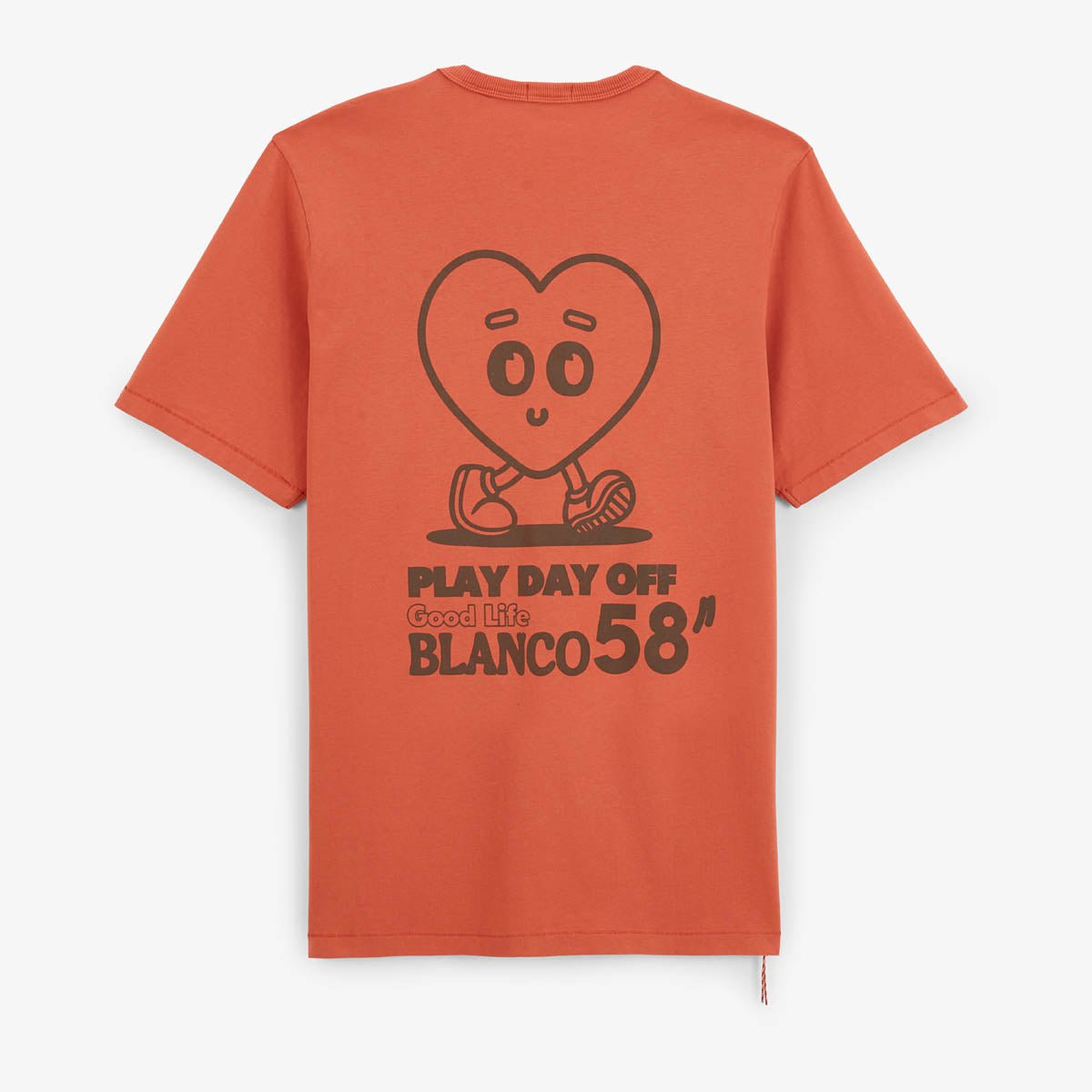 Round neck t-shirt in printed cotton jersey back SERGE BLANCO Orange