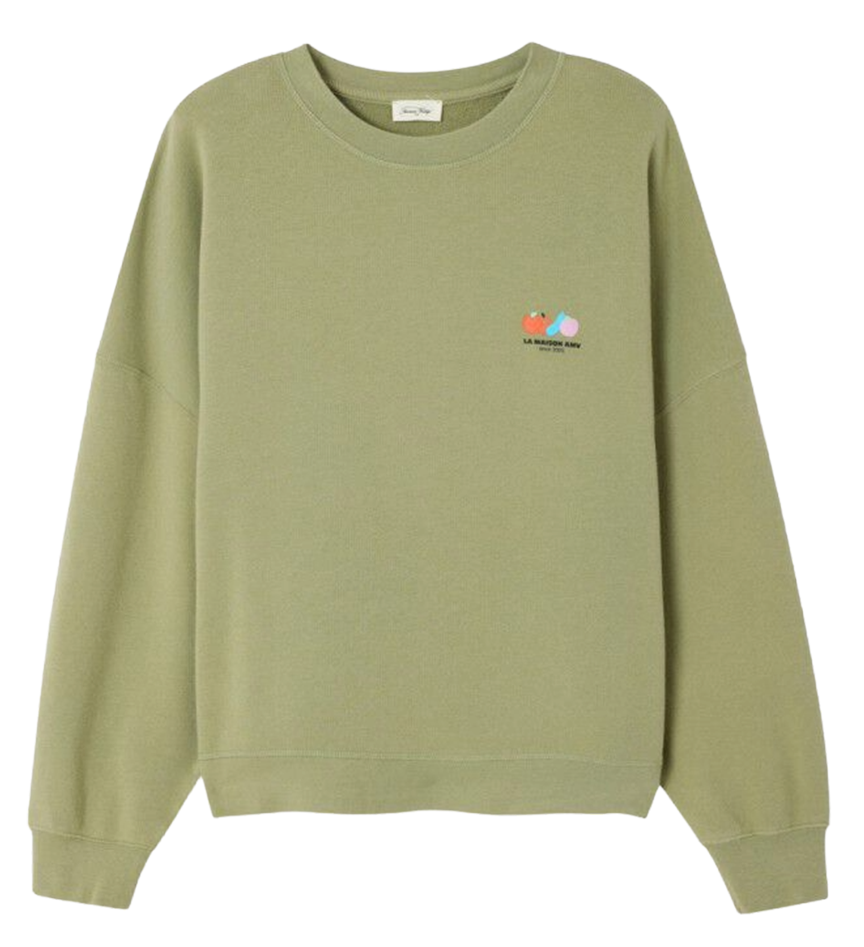 Gestreepte, oversized sweater met ronde hals, katoenblend AMERICAN VINTAGE