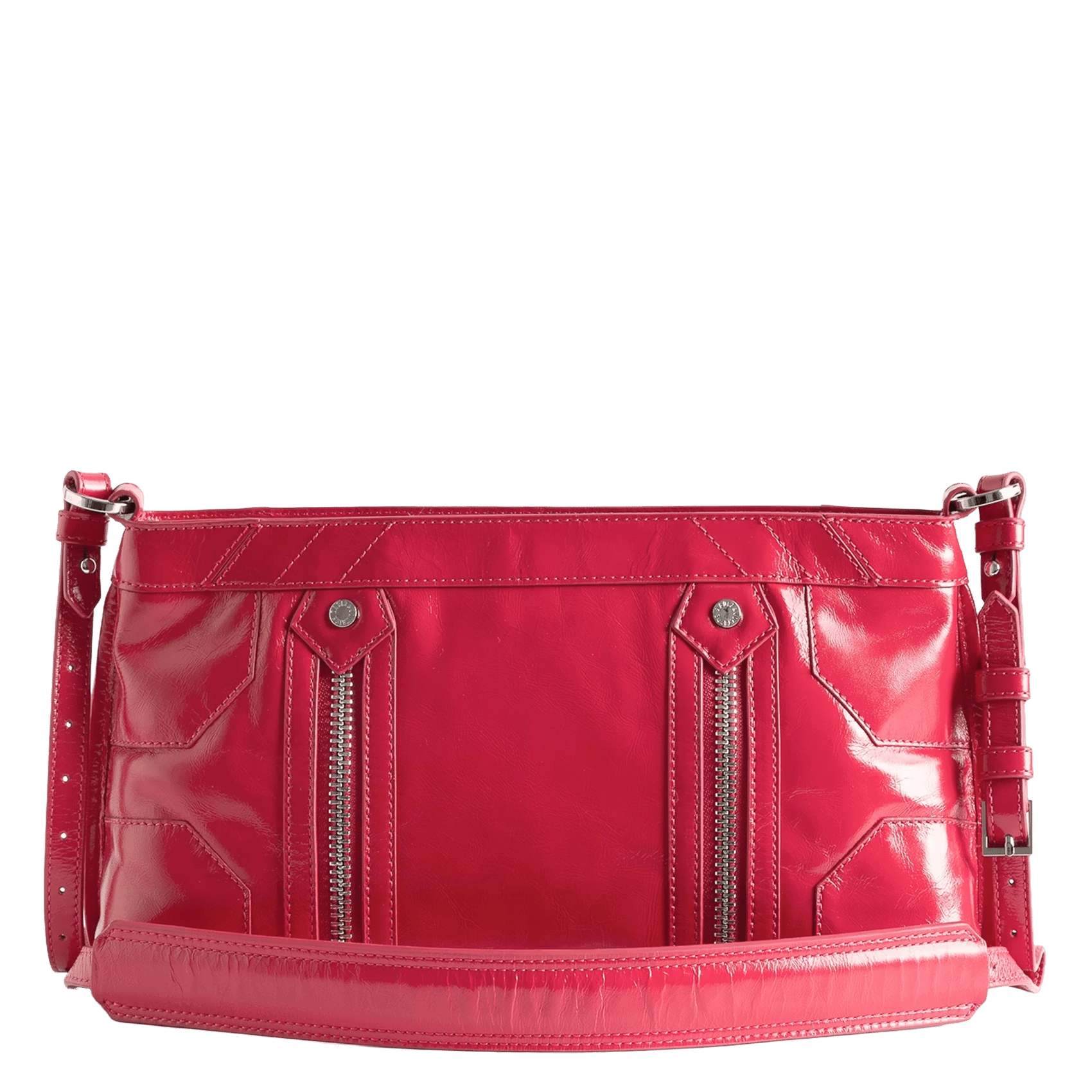 Lakleren schoudertas Roze