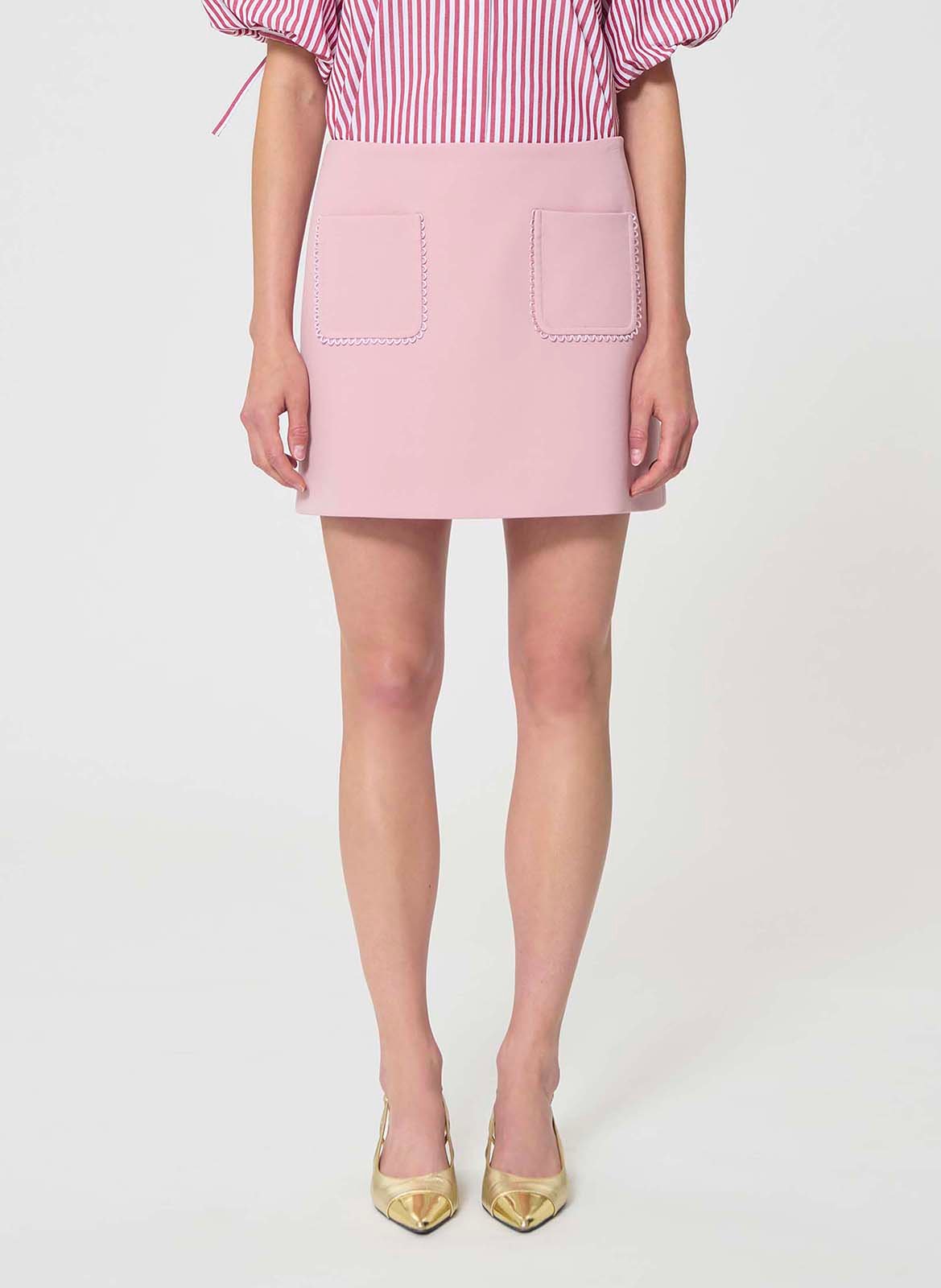 Jupe courte à poches unie TARA JARMON Rose