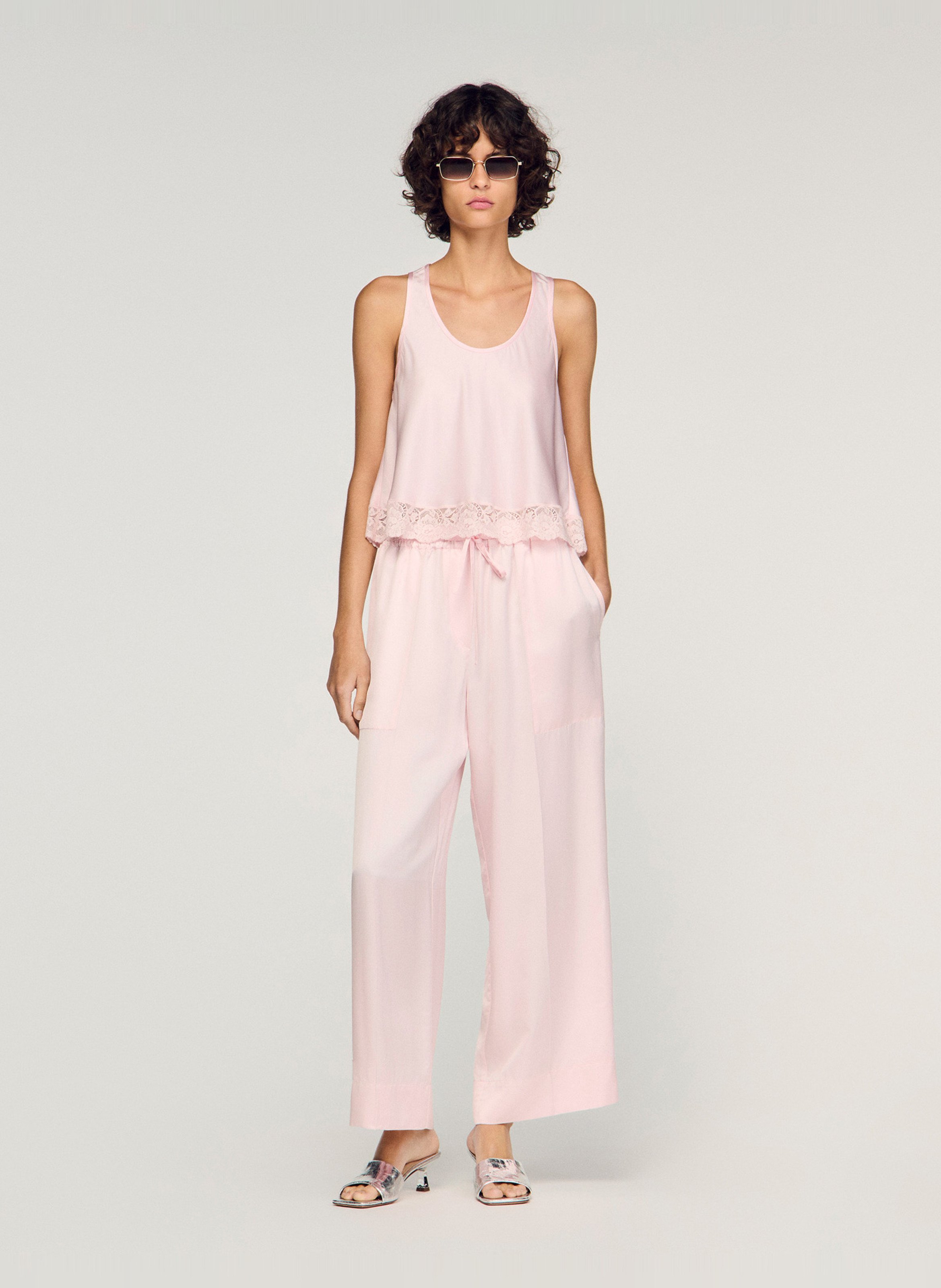 Débardeur col rond  SANDRO Rose