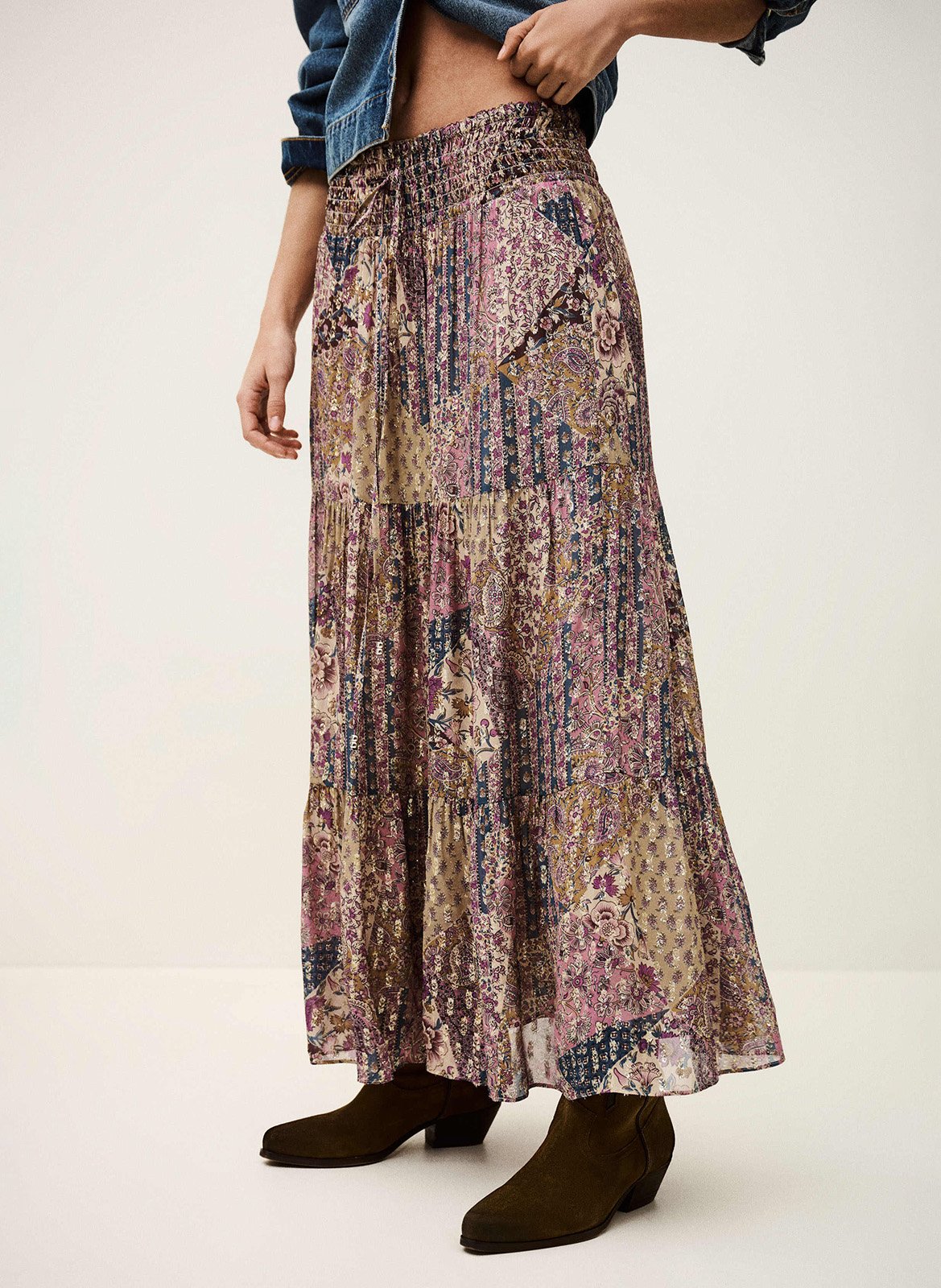 Lange, gerende rok BA&SH Roze