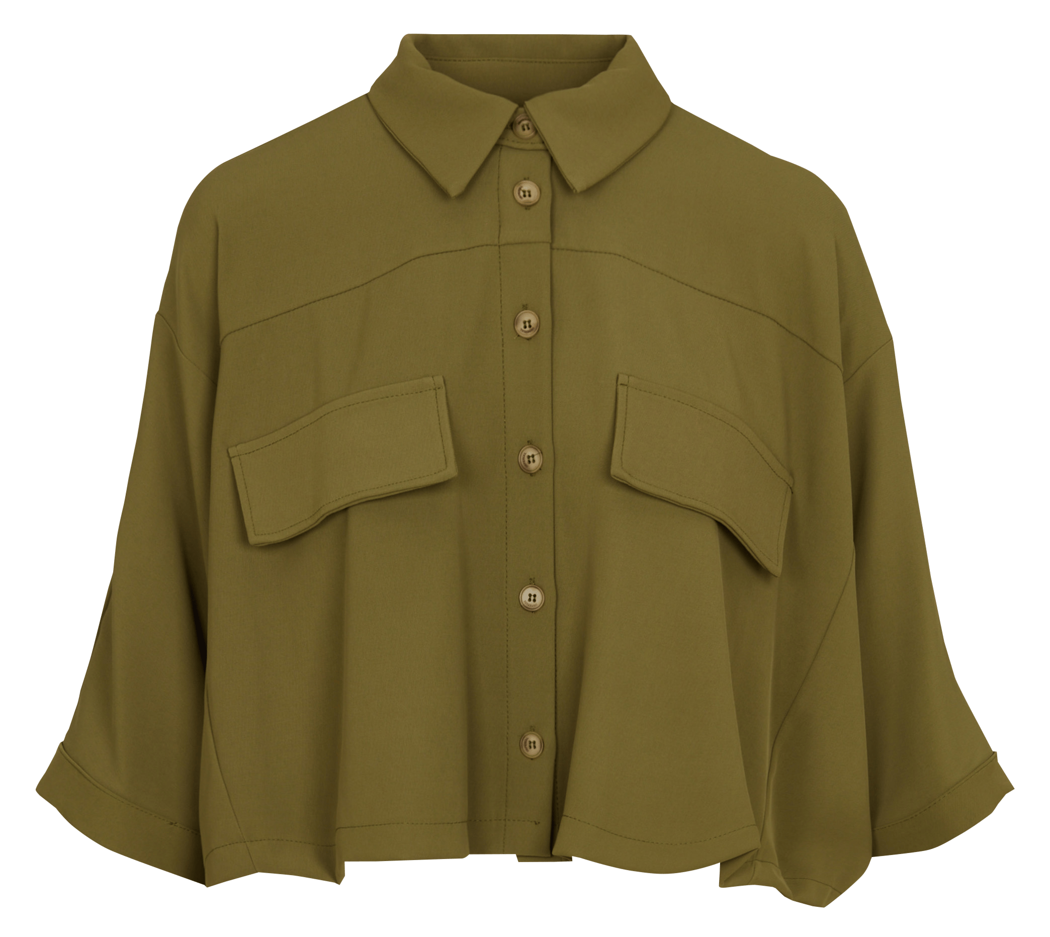 Korte wijde blouse met kimono-mouwen IMPERIAL Groen