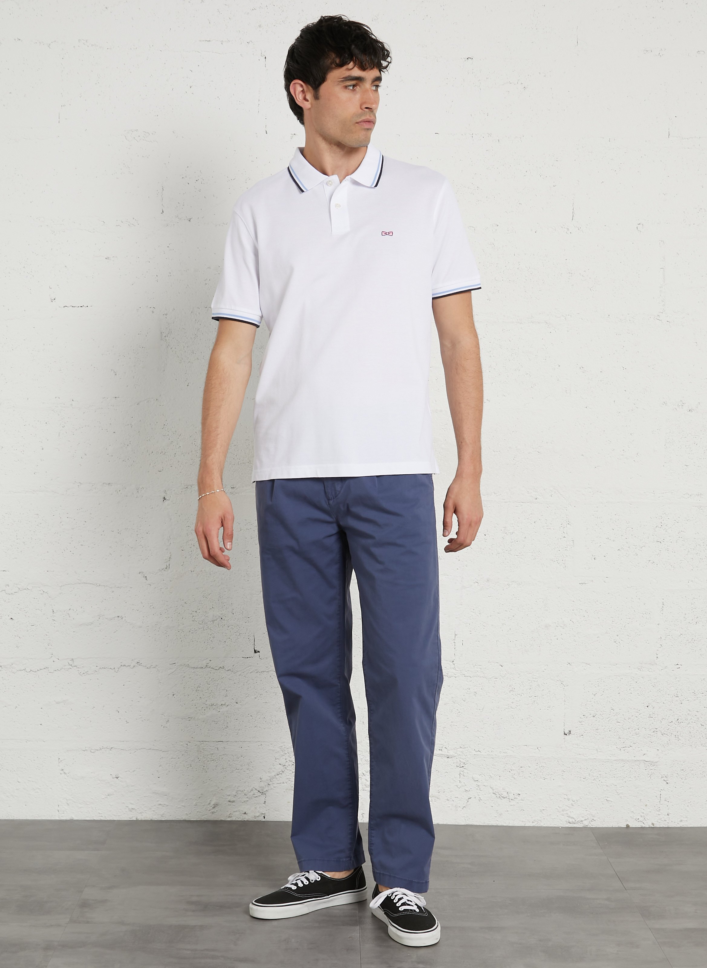 Straight cotton polo shirt EDEN PARK White