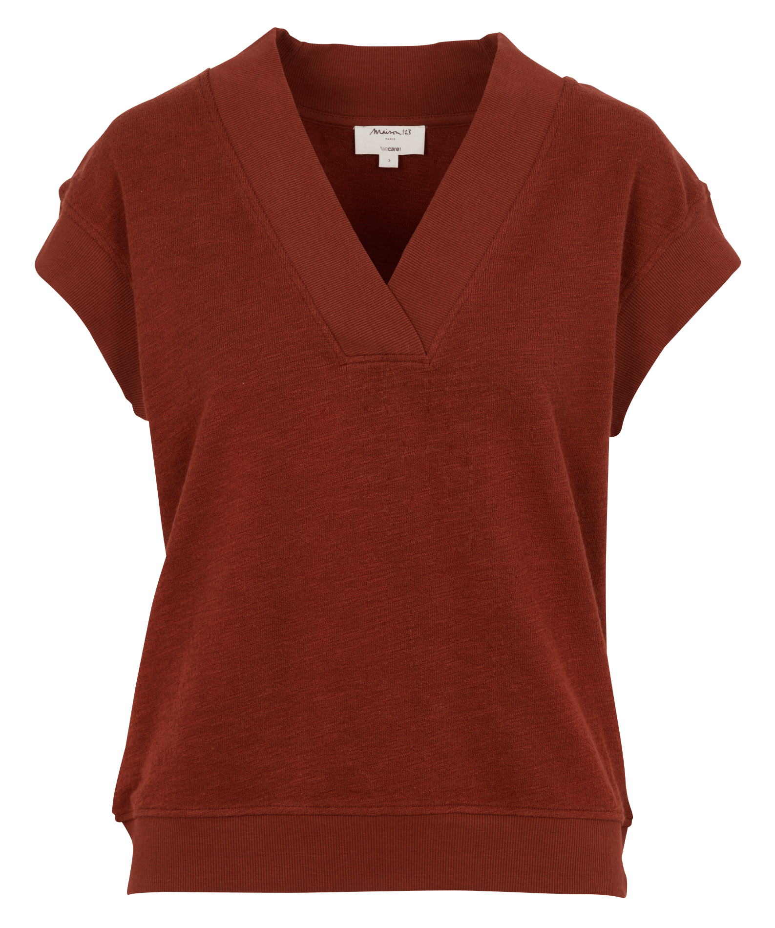 Straight V-neck cotton sweatshirt MAISON 123