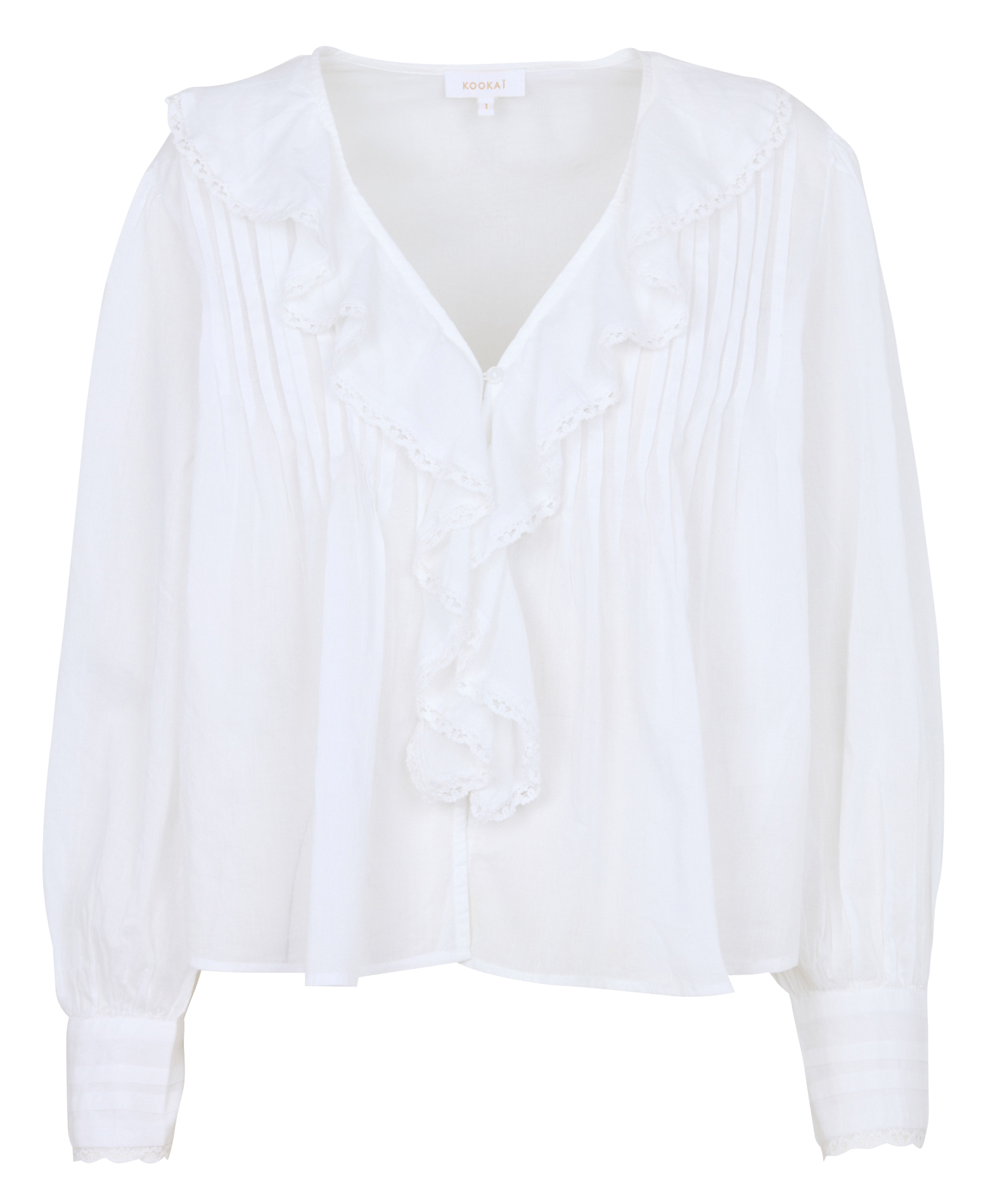 Oversize V-Ausschnitt Baumwollbluse KOOKAI Weiss