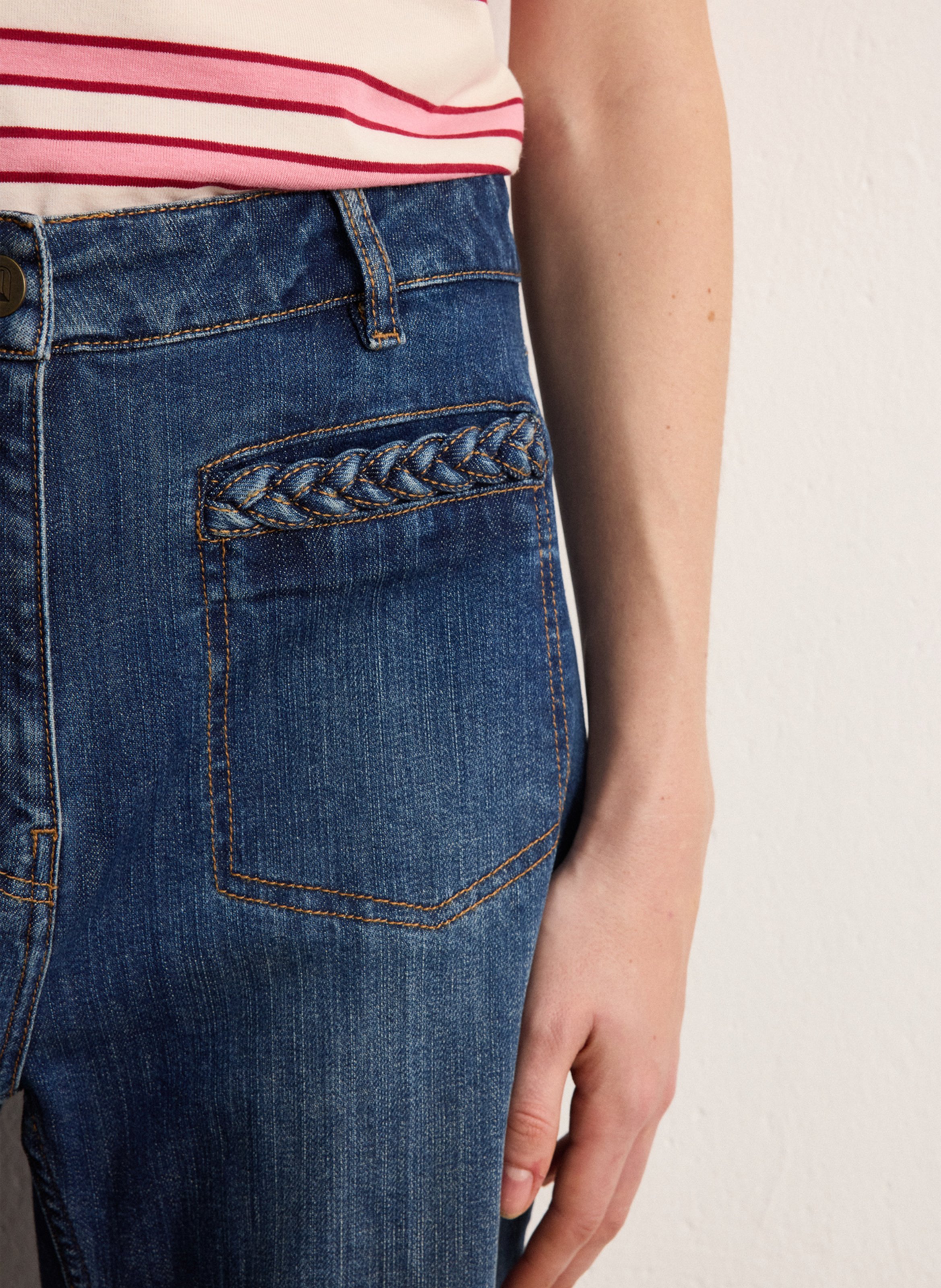 Jean droit en coton mélangé PABLO Bleu