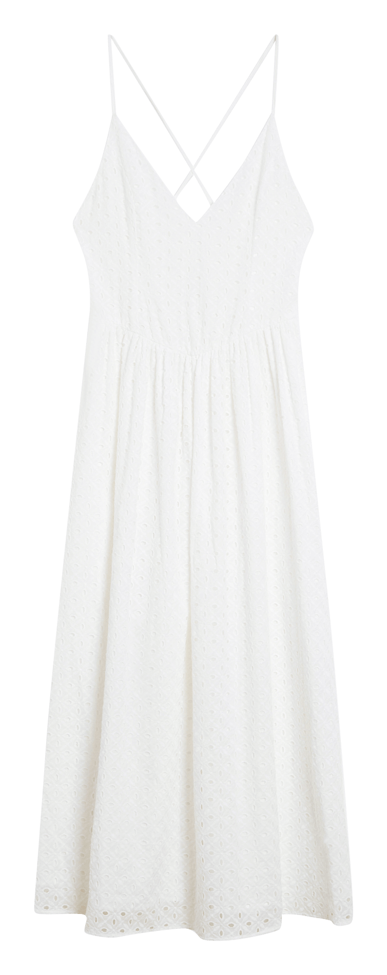 Long cotton V-neck dress GRACE ET MILA White