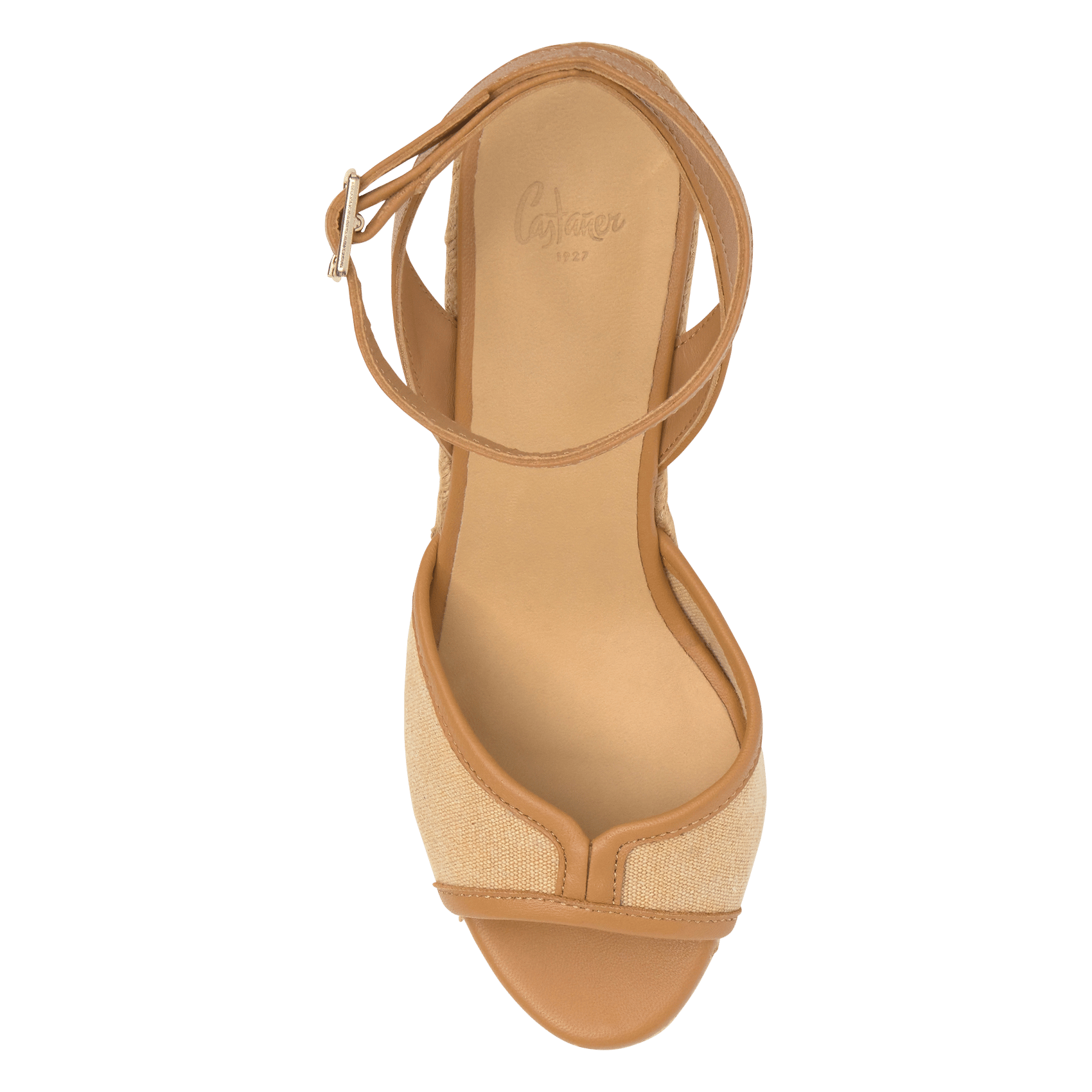 Cotton and leather wedge sandals CASTANER Yellow