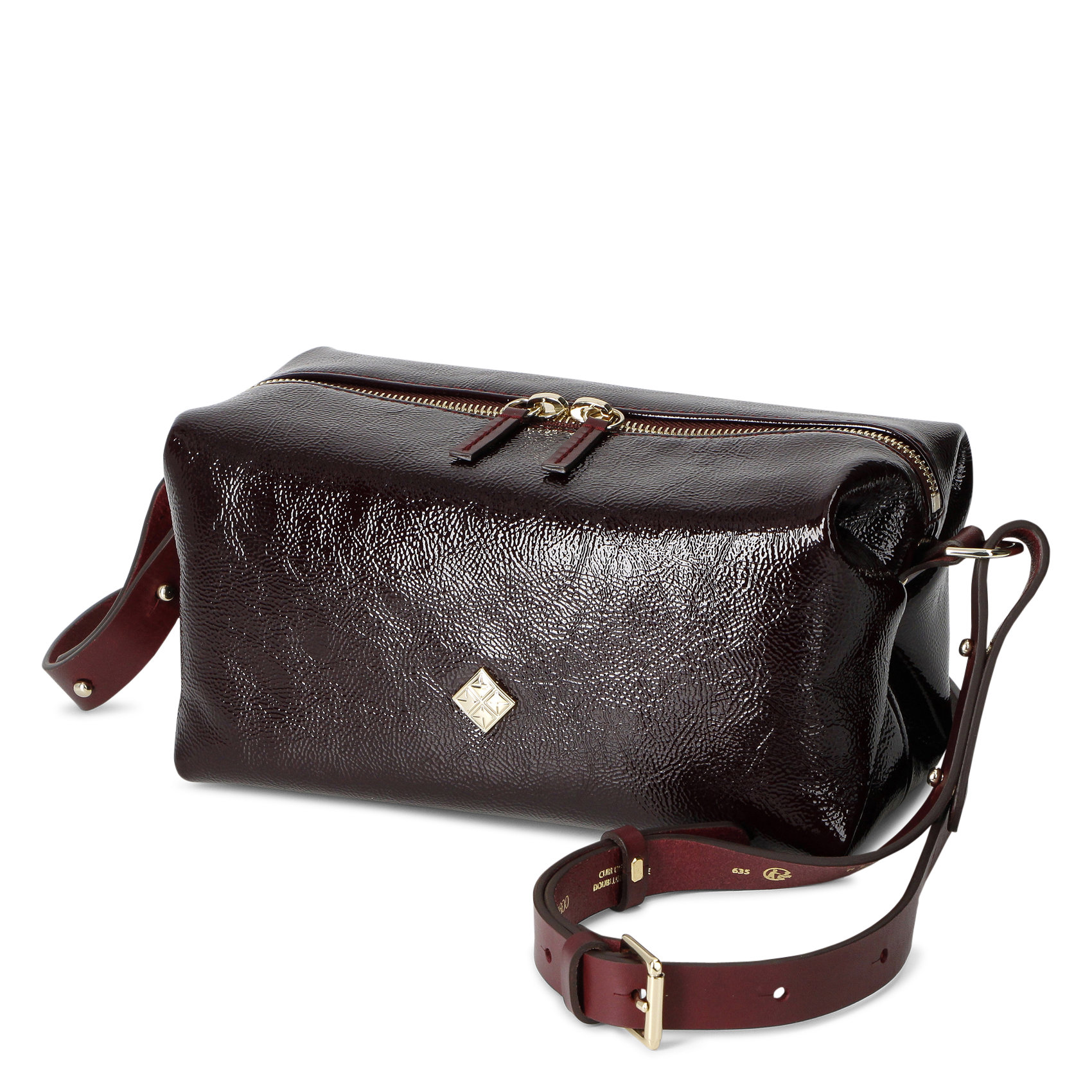 Sac porté bandoulière ou épaule en cuir HERBERT FRERE SOEUR Prune