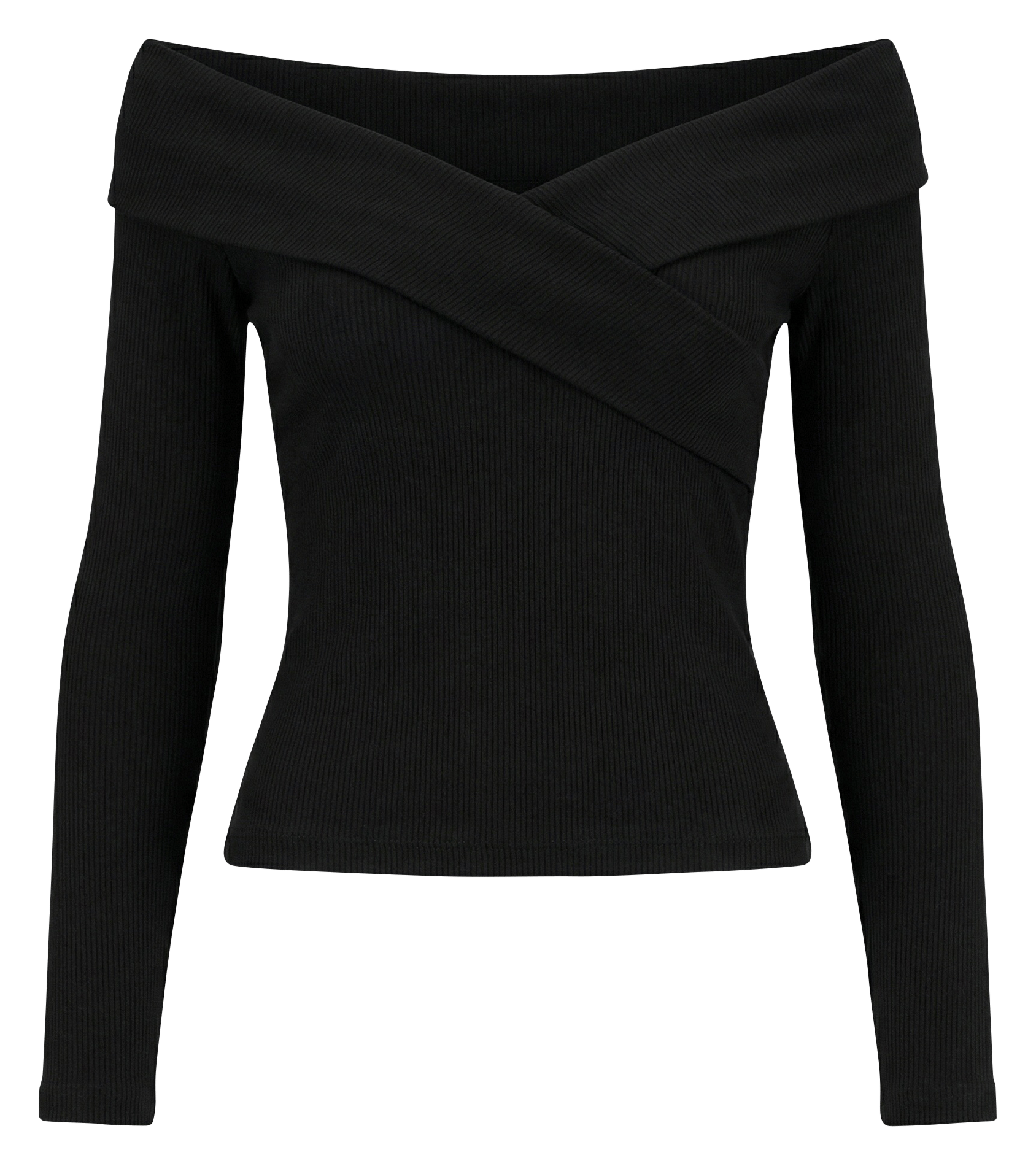 Top moulant col bateau FLAIR Noir