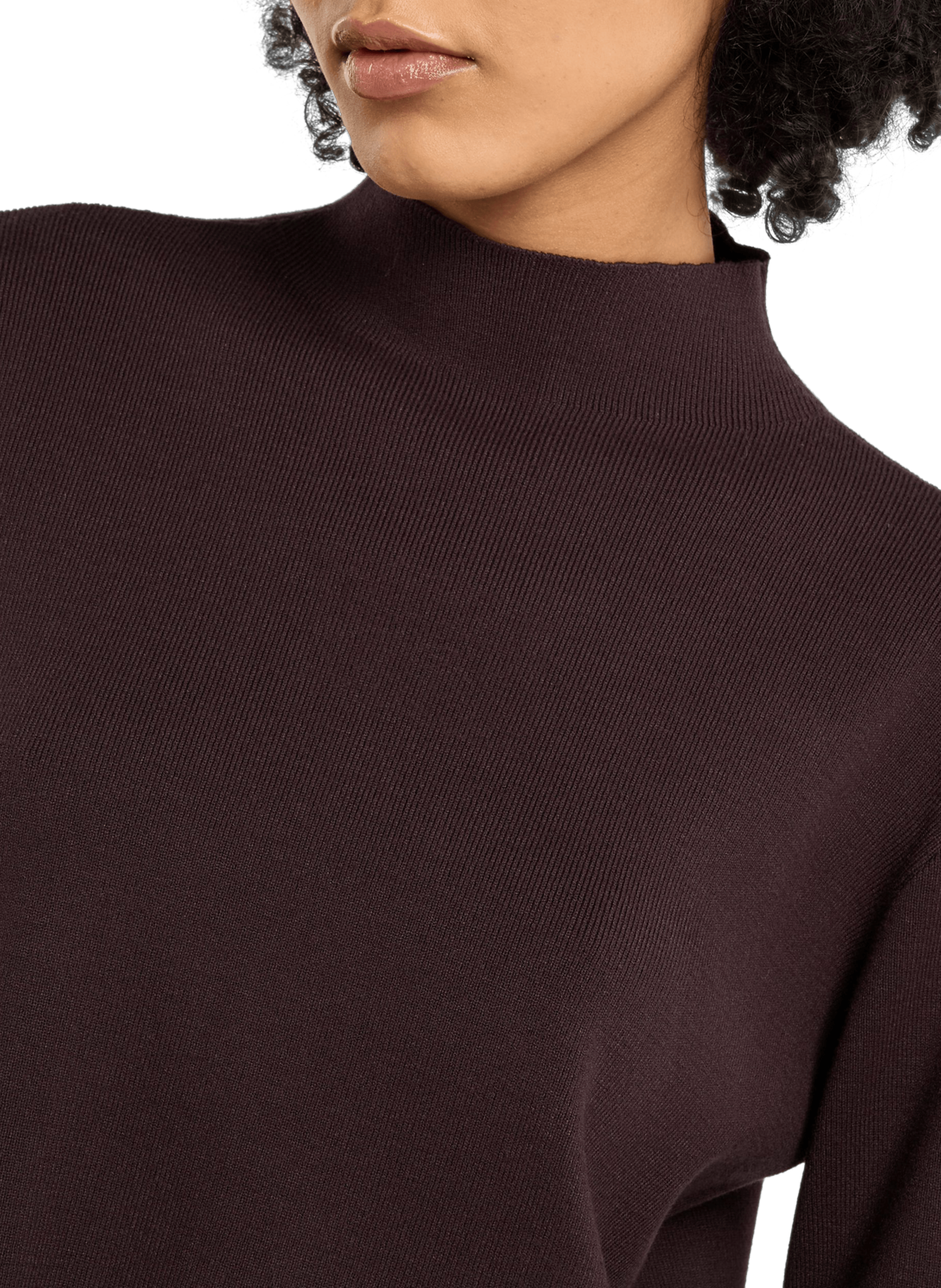 Asymmetric high neck pull. SAISON 1865 Brown