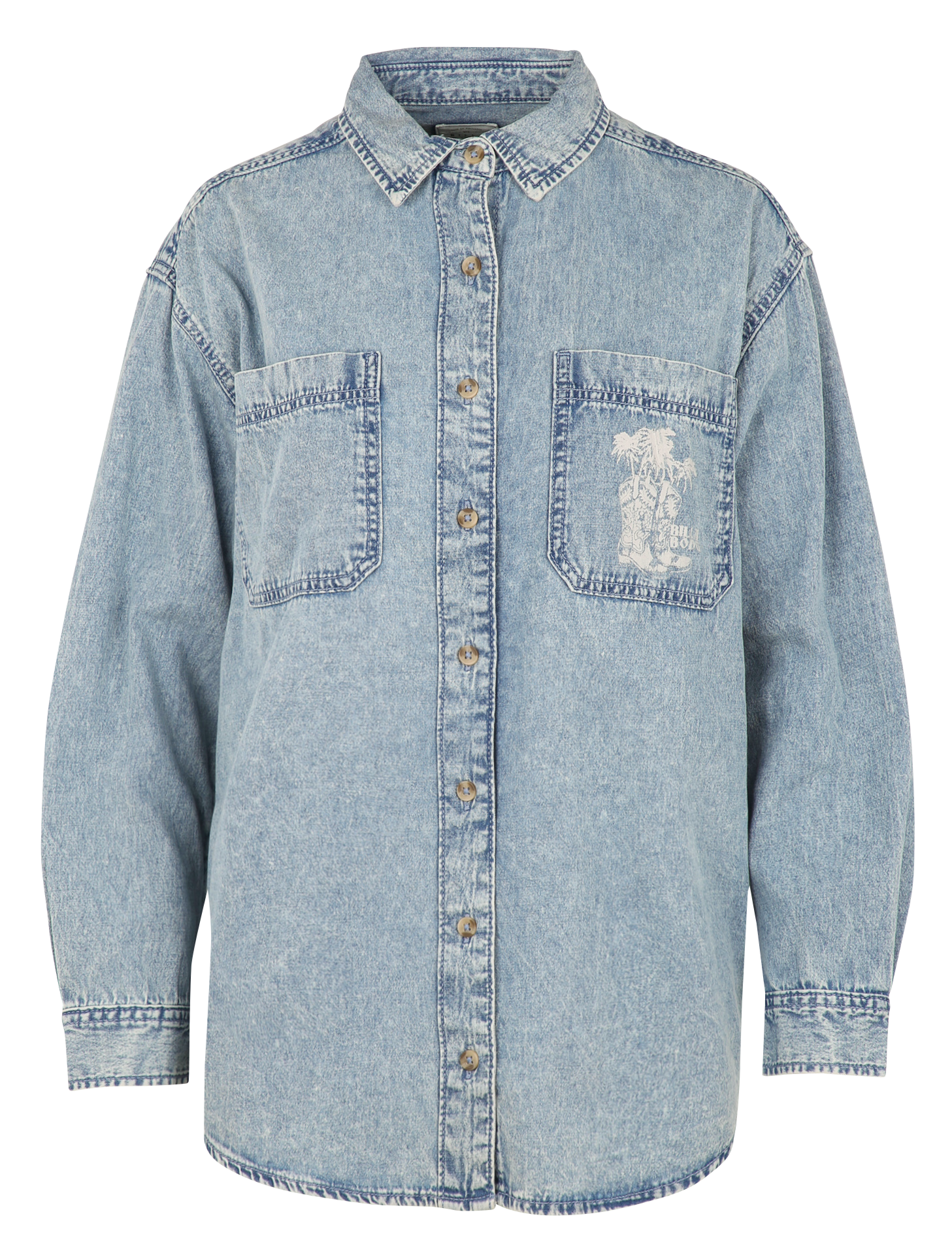 Oversize Denimhemd aus Baumwolle BILLABONG Blau