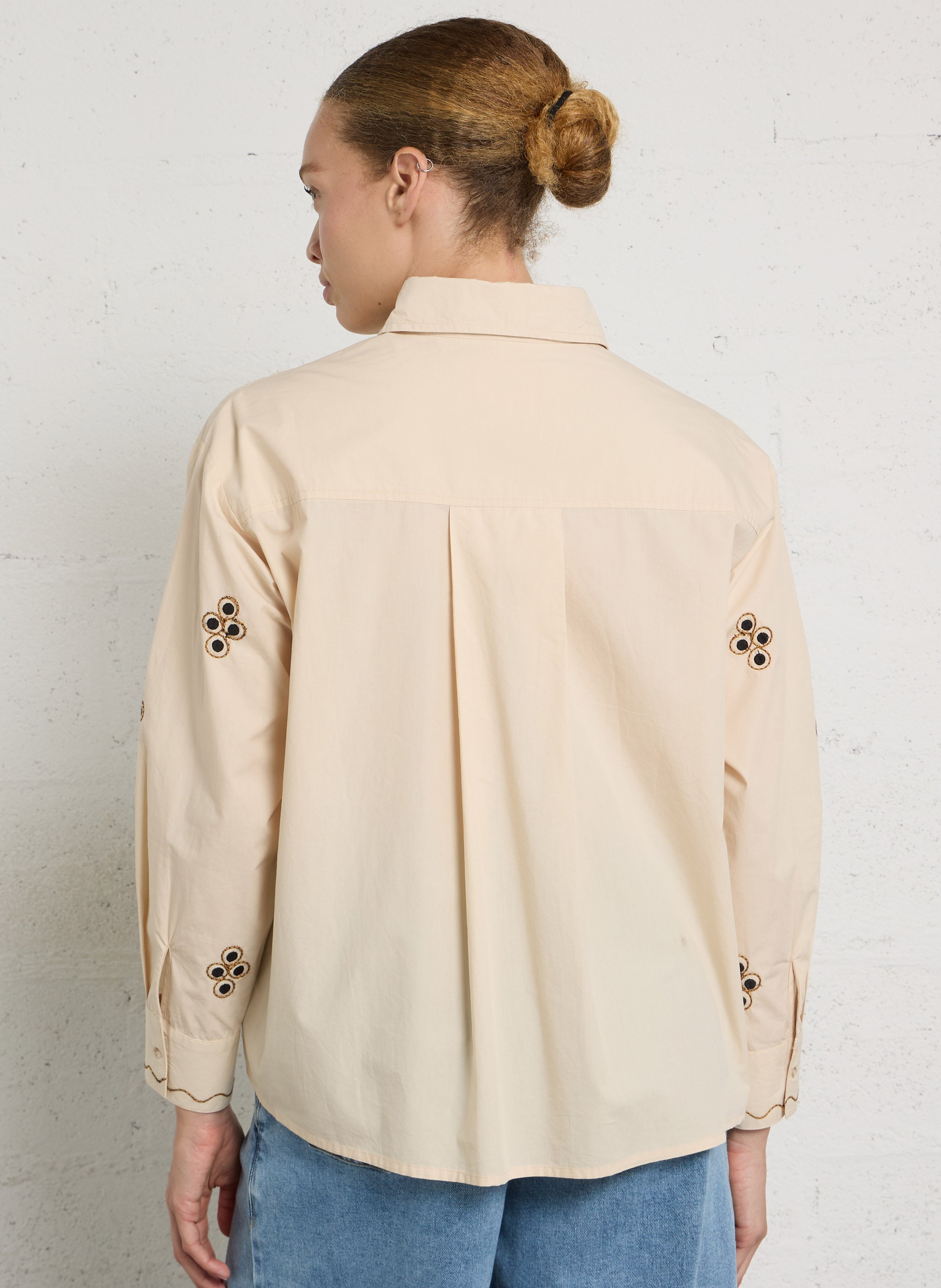 Cotton shirt with classic collar SACRECOEUR Beige