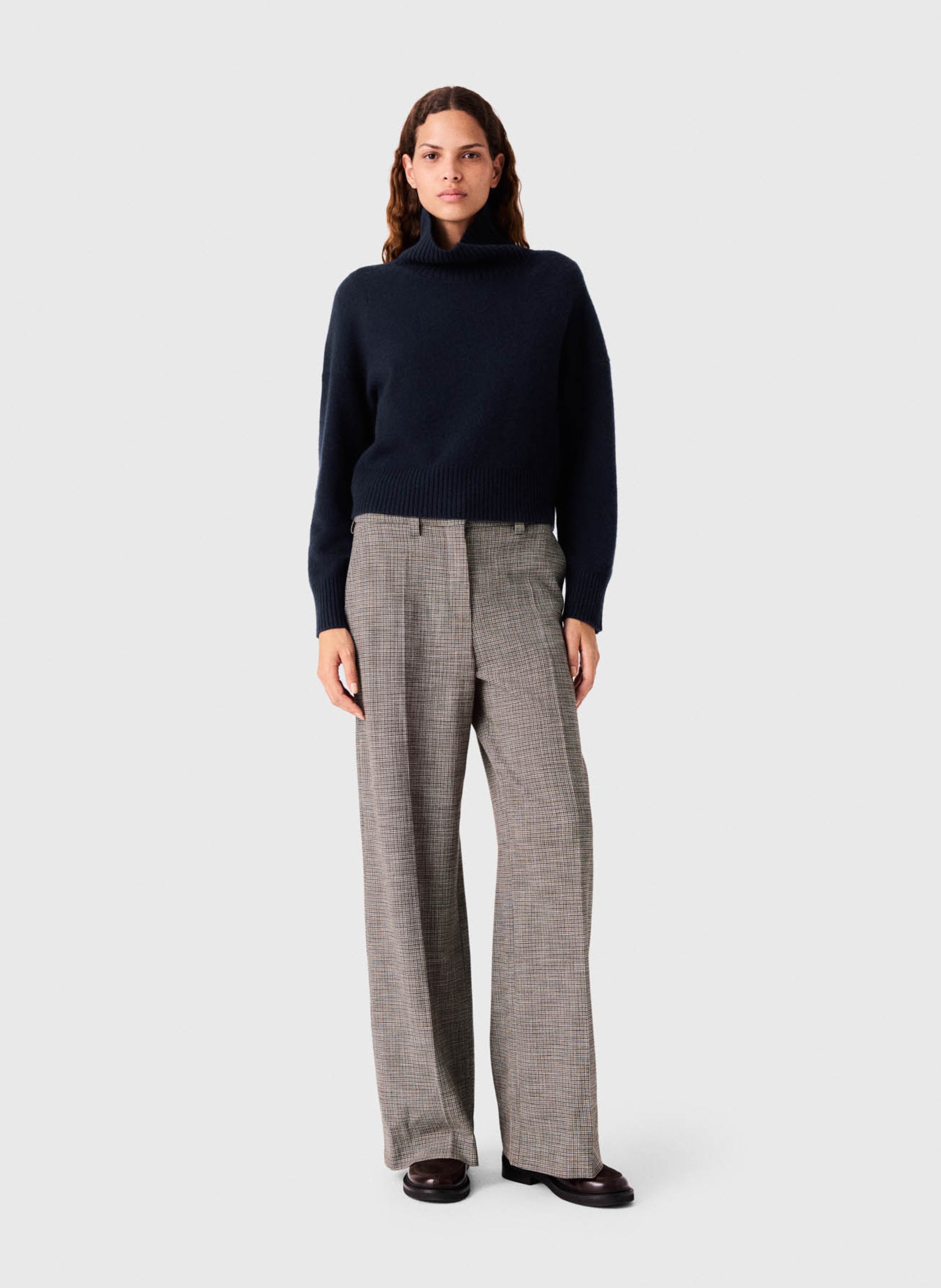 High-neck cashmere-blend sweater MAJE Blue