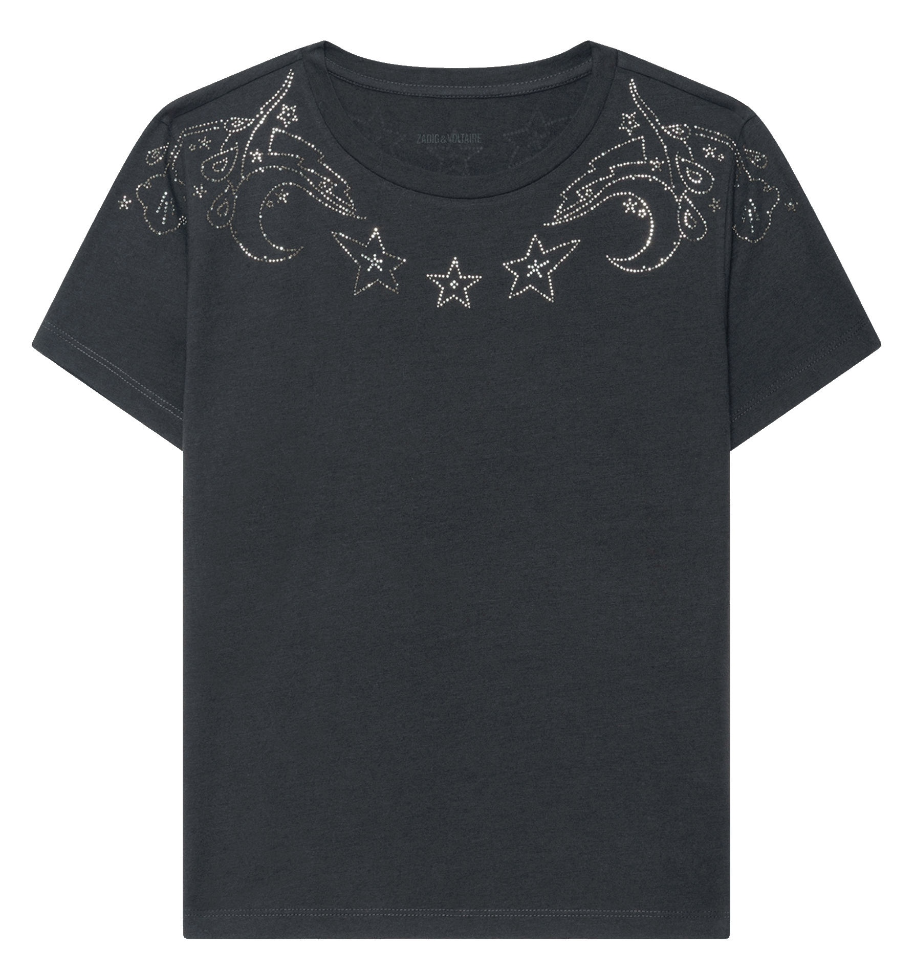 Tee-shirt droit à strass  ZADIG&VOLTAIRE Gris