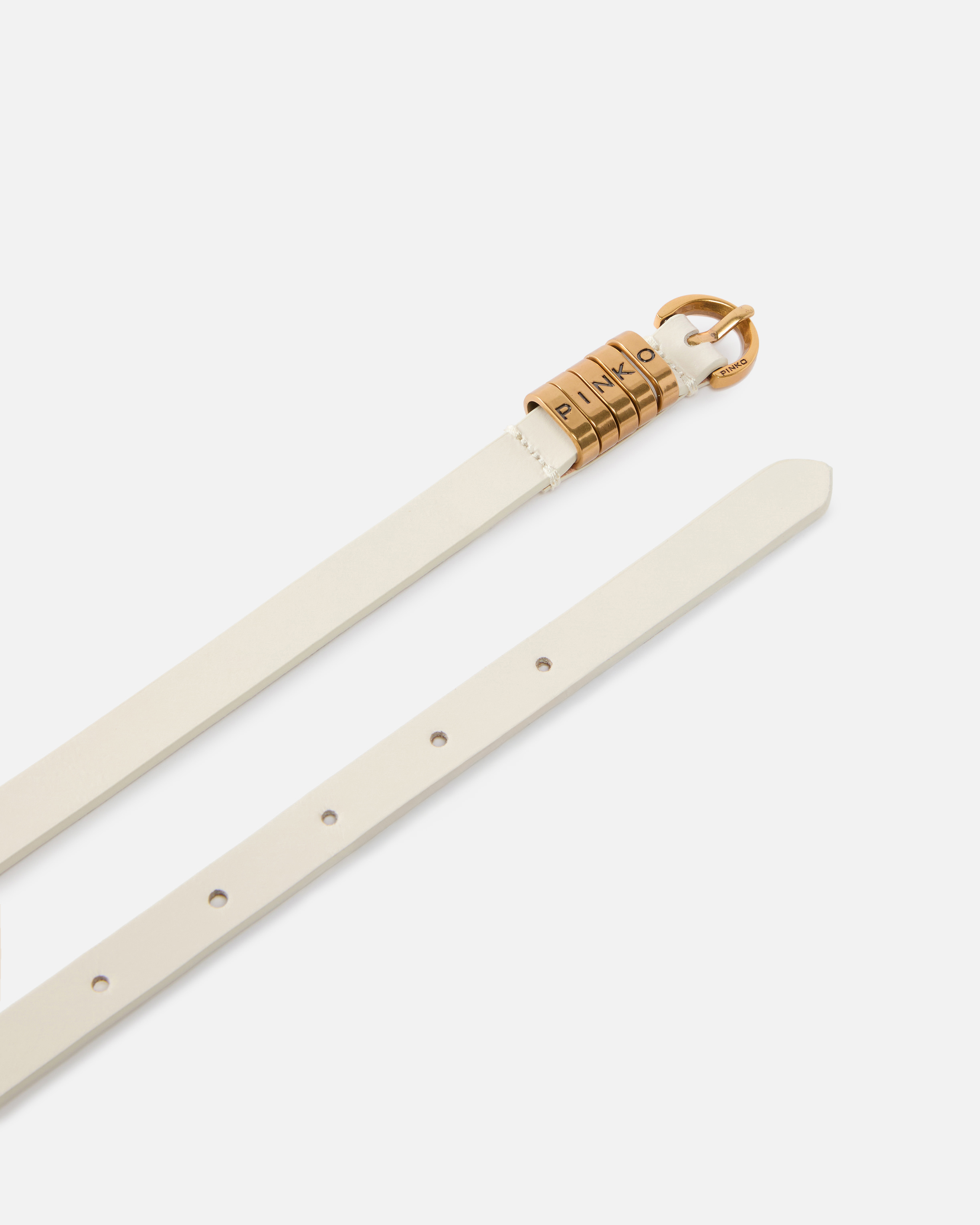 Belt with Pinko logo 1.2 cm PINKO White