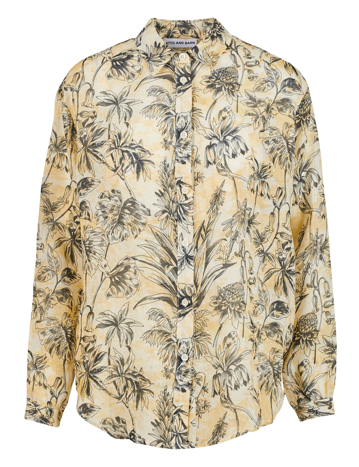 Camisa holgada con cuello clásico ATTIC AND BARN Negro