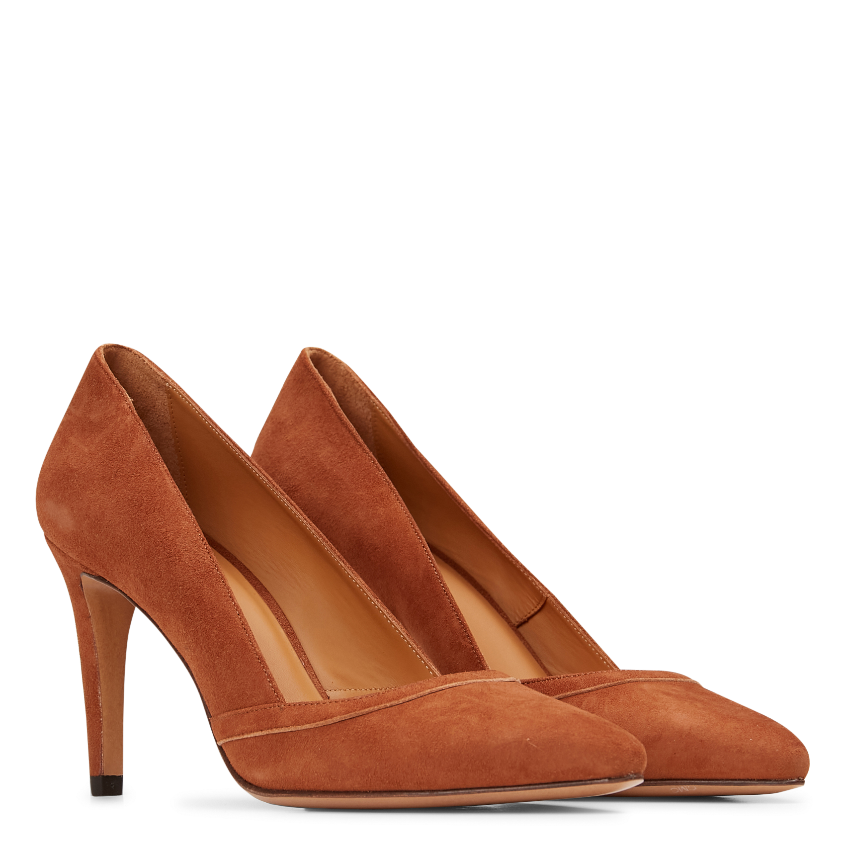 Escarpins en cuir velours RIVECOUR Marron