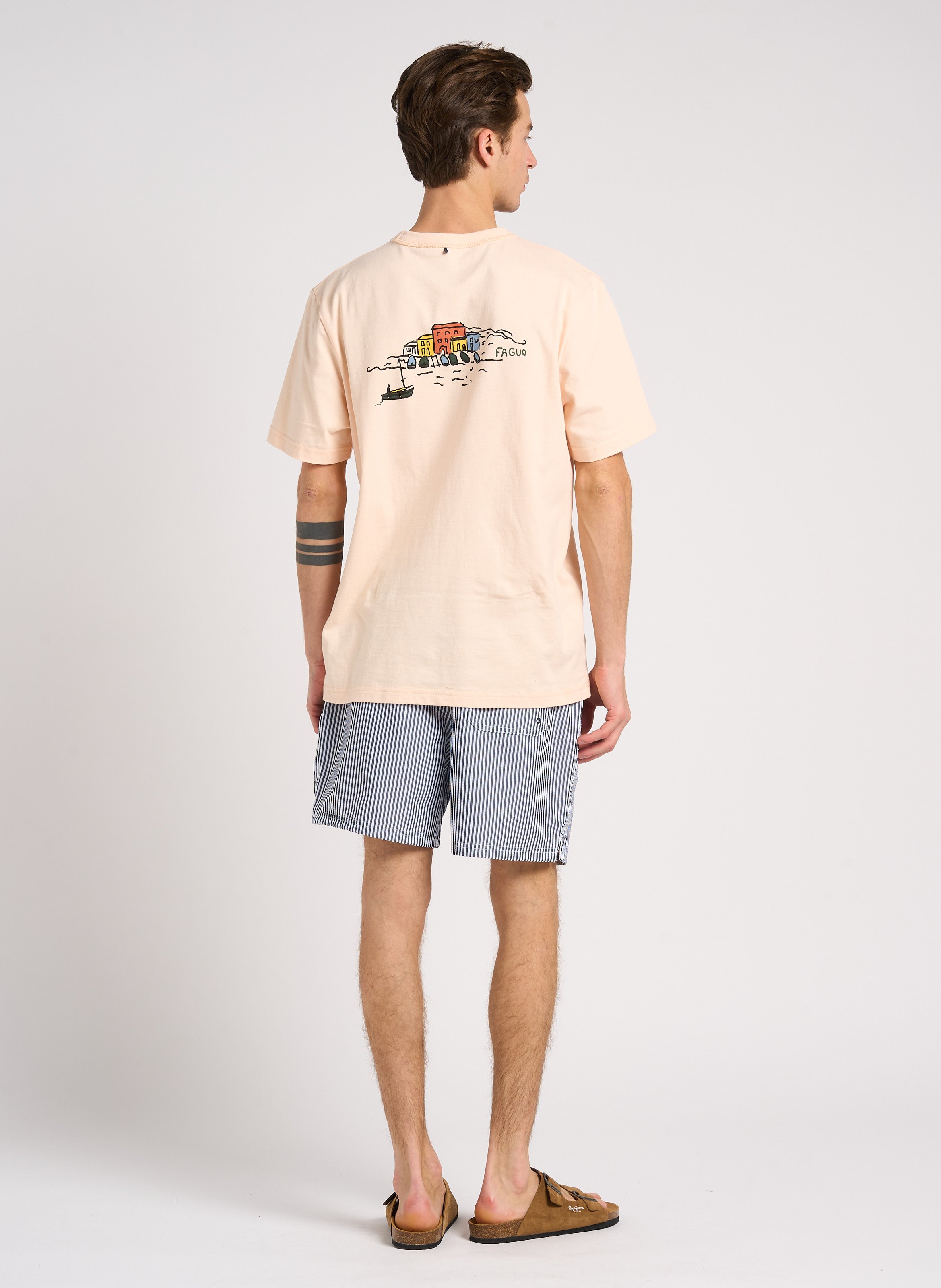 Short de bain rayé FARAH Bleu