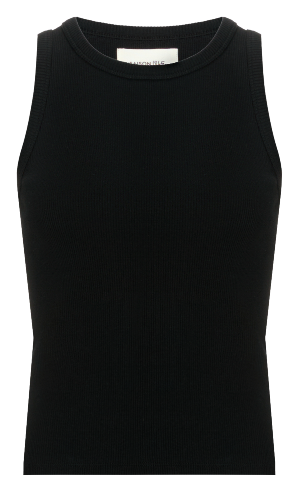 Ribbed cotton tank top SAISON 1865 Black