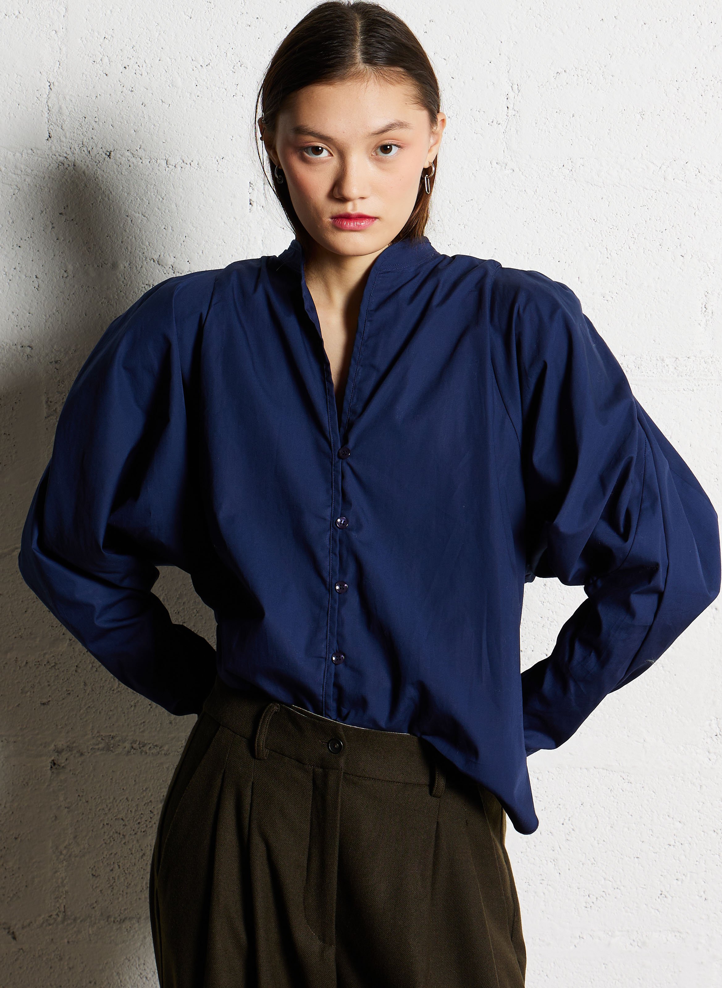 Blouse met klassieke kraag COLLECTORS CLUB Blauw