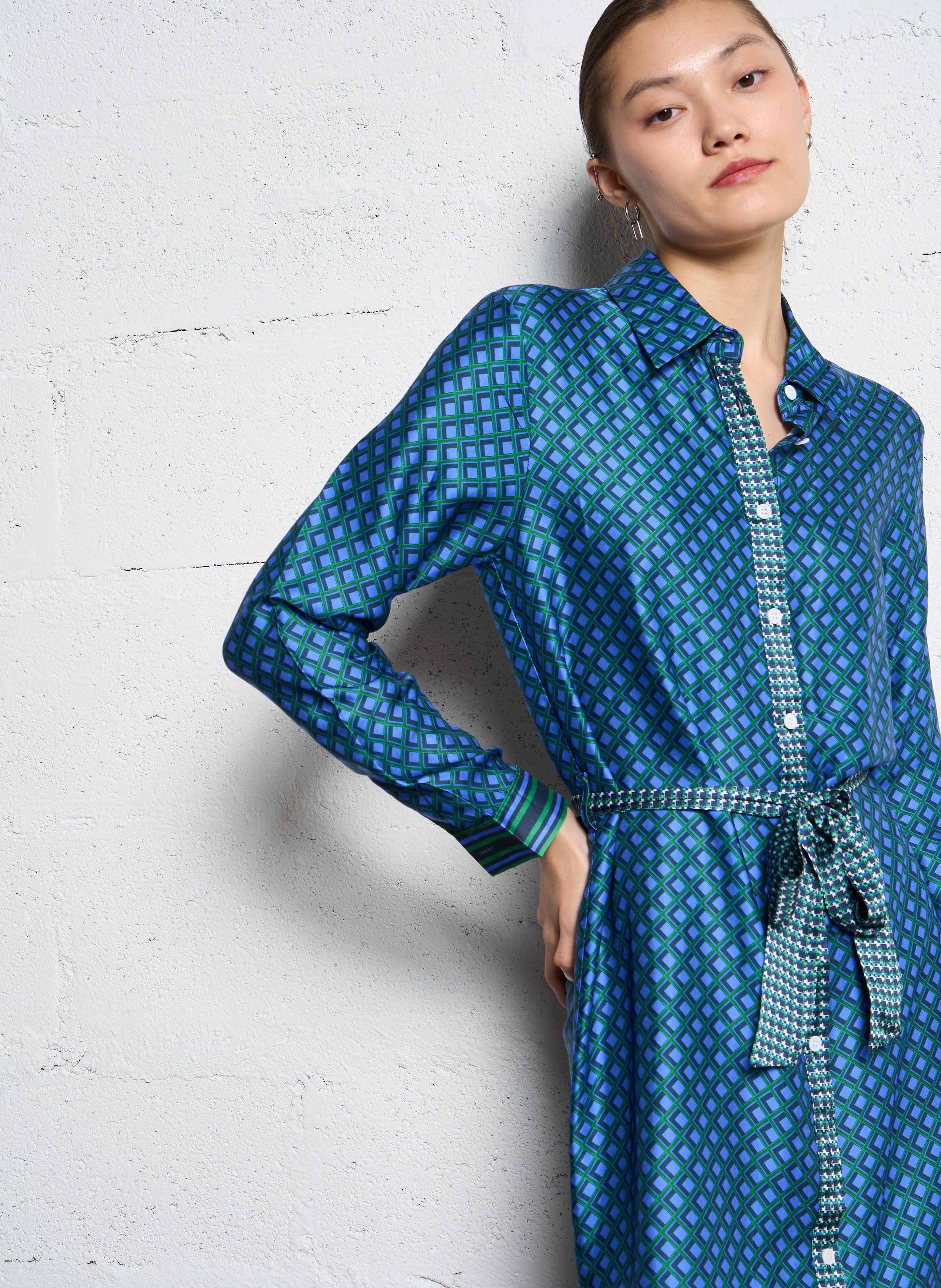 Halflange jurk met print LA PETITE ETOILE Groen