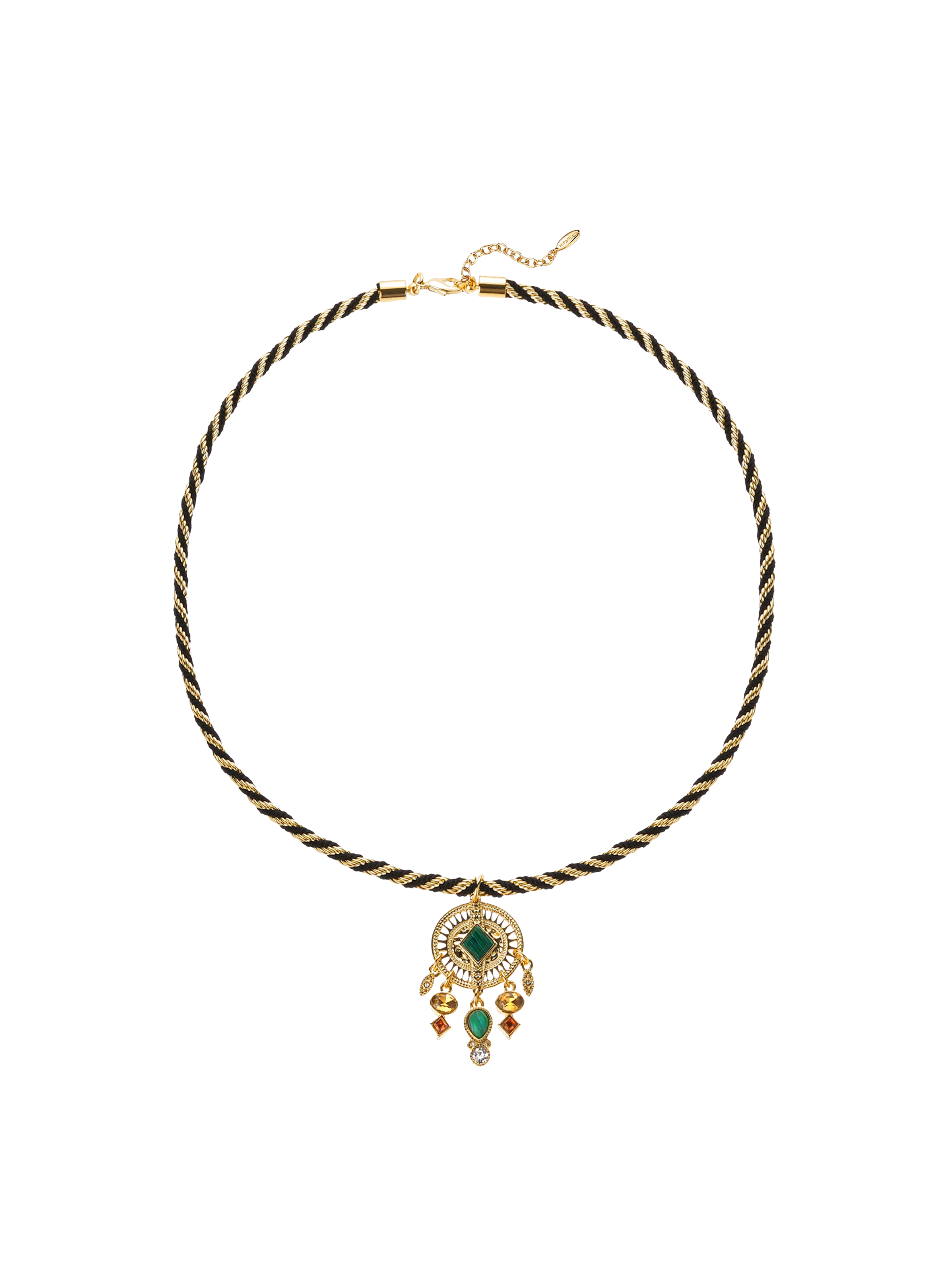 Adjustable cord necklace with central cabochon HIPANEMA Golden