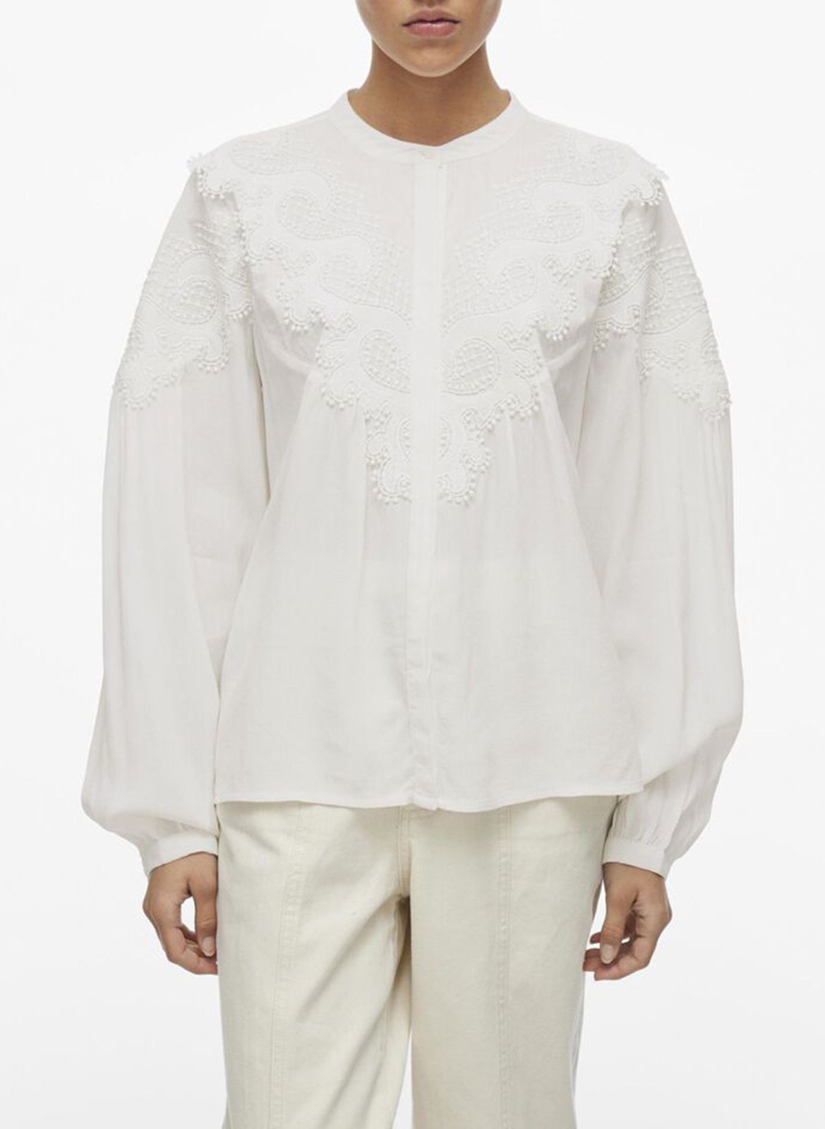 Embroidered oversized shirt ROUGE EDIT Beige