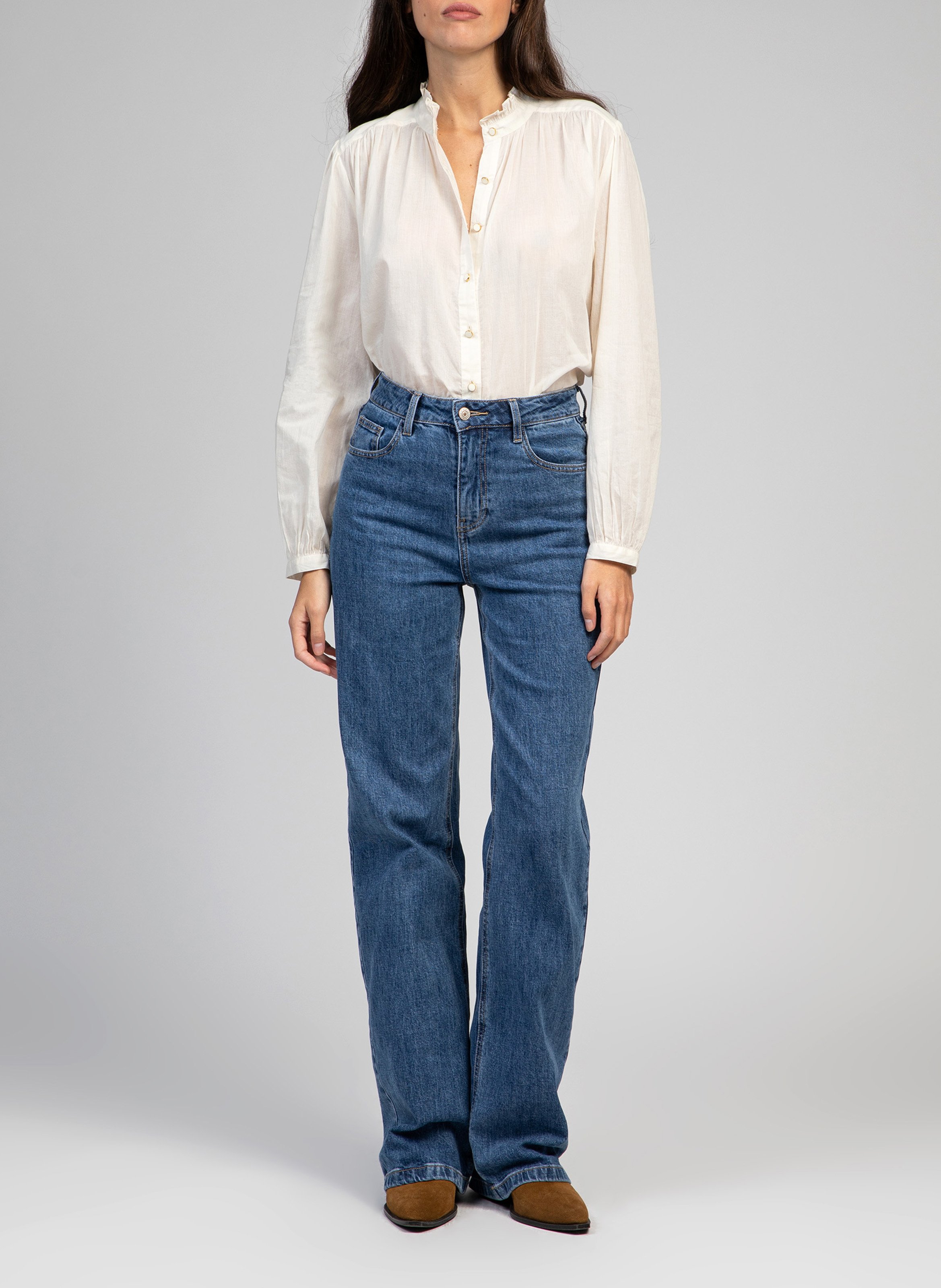 Colonel plain shirt AN'GE White