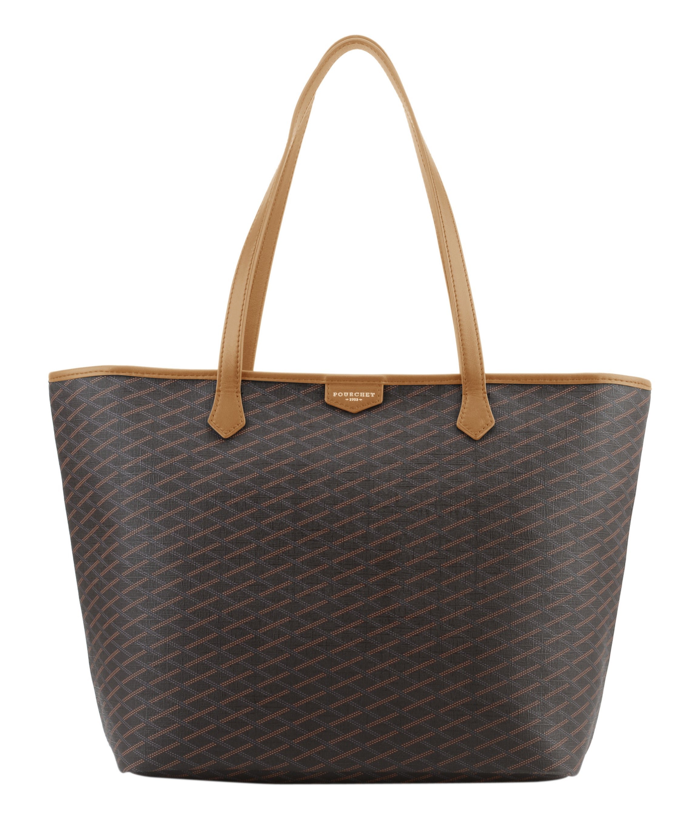 Leather bag POURCHET Brown