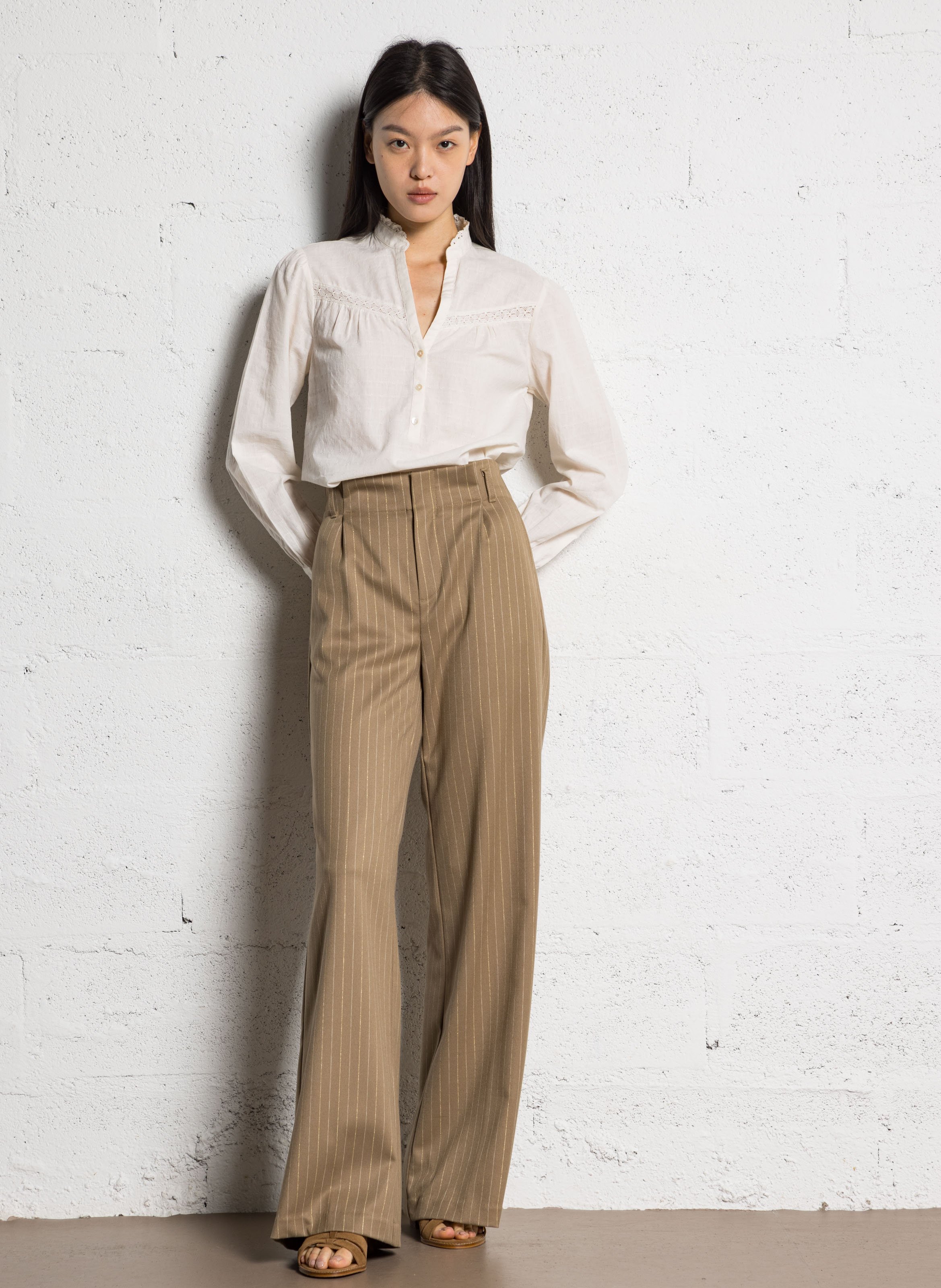 Blouse droite en coton ONE STEP Blanc