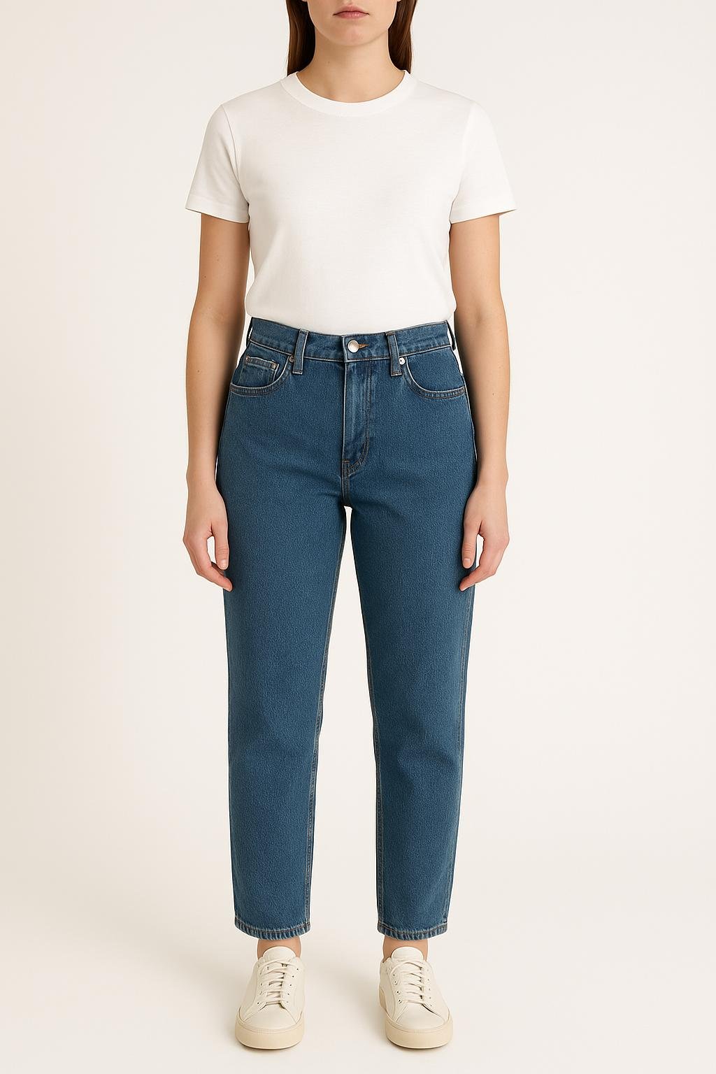 Cropped slim jeans with studs BALZAC PARIS - Seconde Main Blue