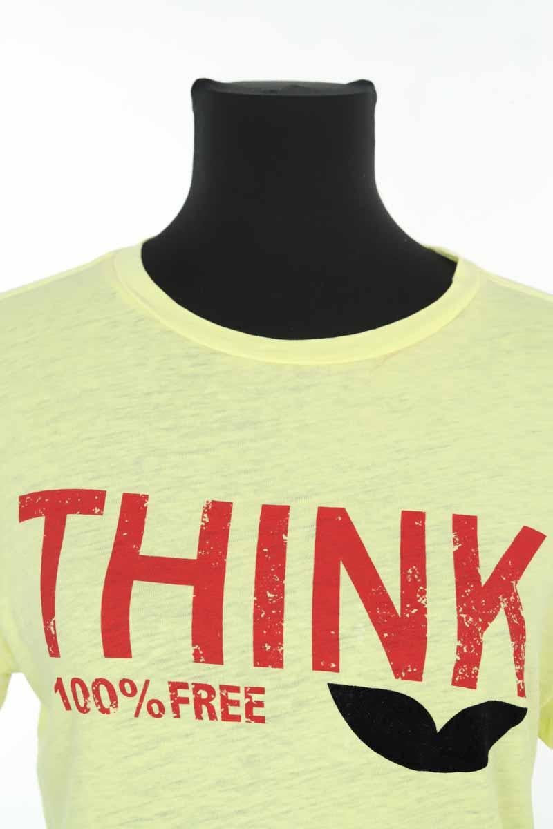 Cotton T-shirt ISABEL MARANT ÉTOILE - SECONDE MAIN Yellow