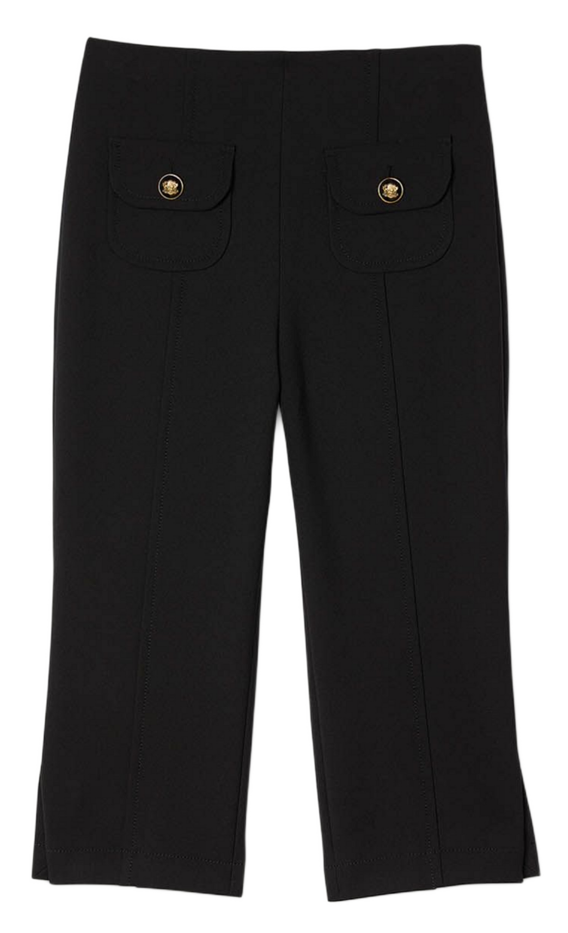 Solid color cropped pants with buttoned pockets SANDRO Black